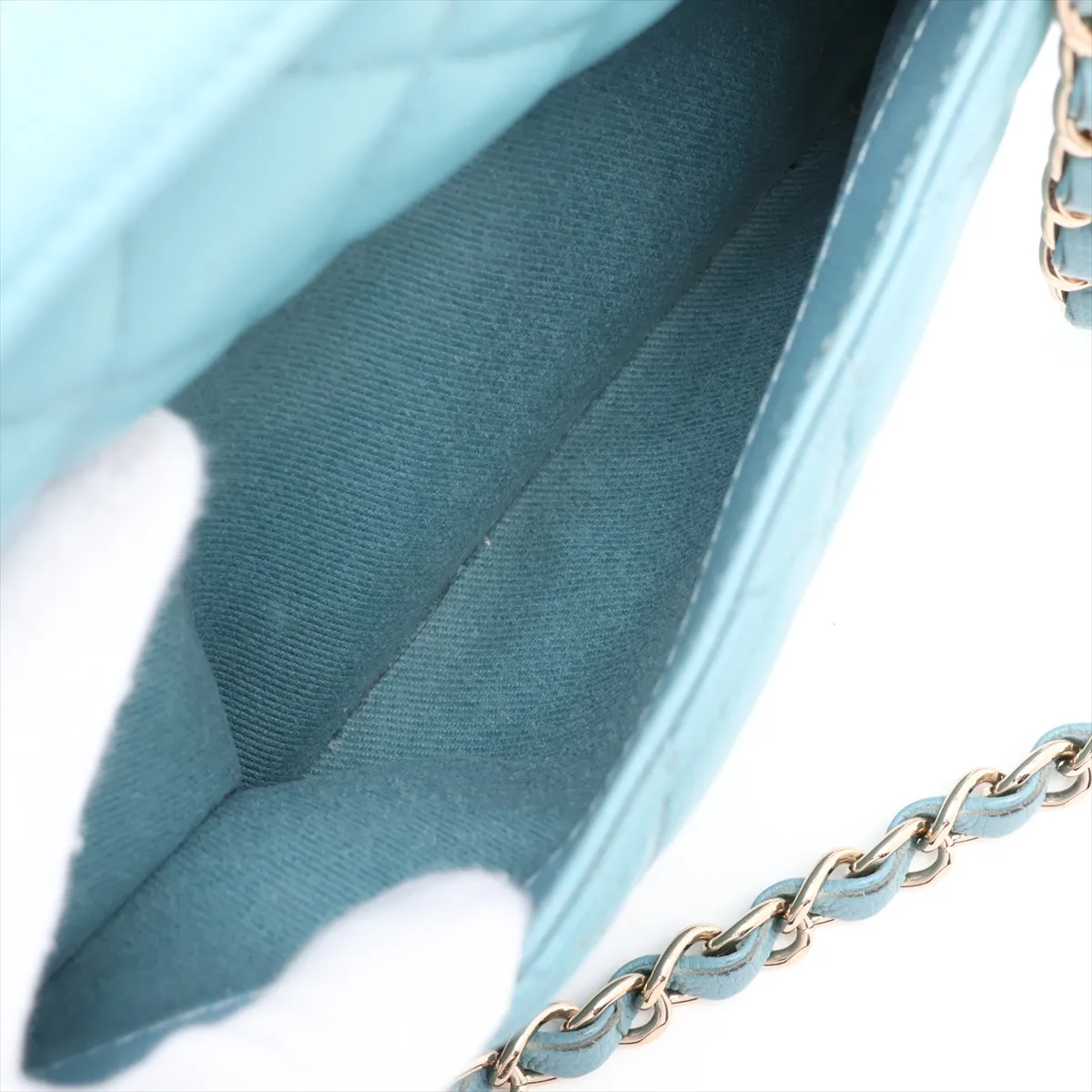 Business Affinity Caviar Skin 2-Way Shoulder Bag, Matelassé, Blue with Gold Hardware, 29684796, Serial Number 29 — view 12