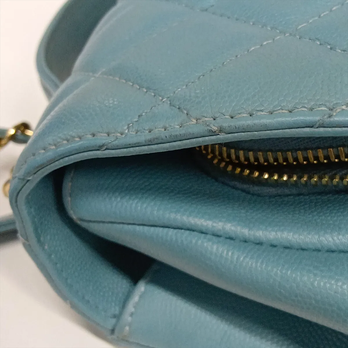 Business Affinity Caviar Skin 2-Way Shoulder Bag, Matelassé, Blue with Gold Hardware, 29684796, Serial Number 29 — view 14