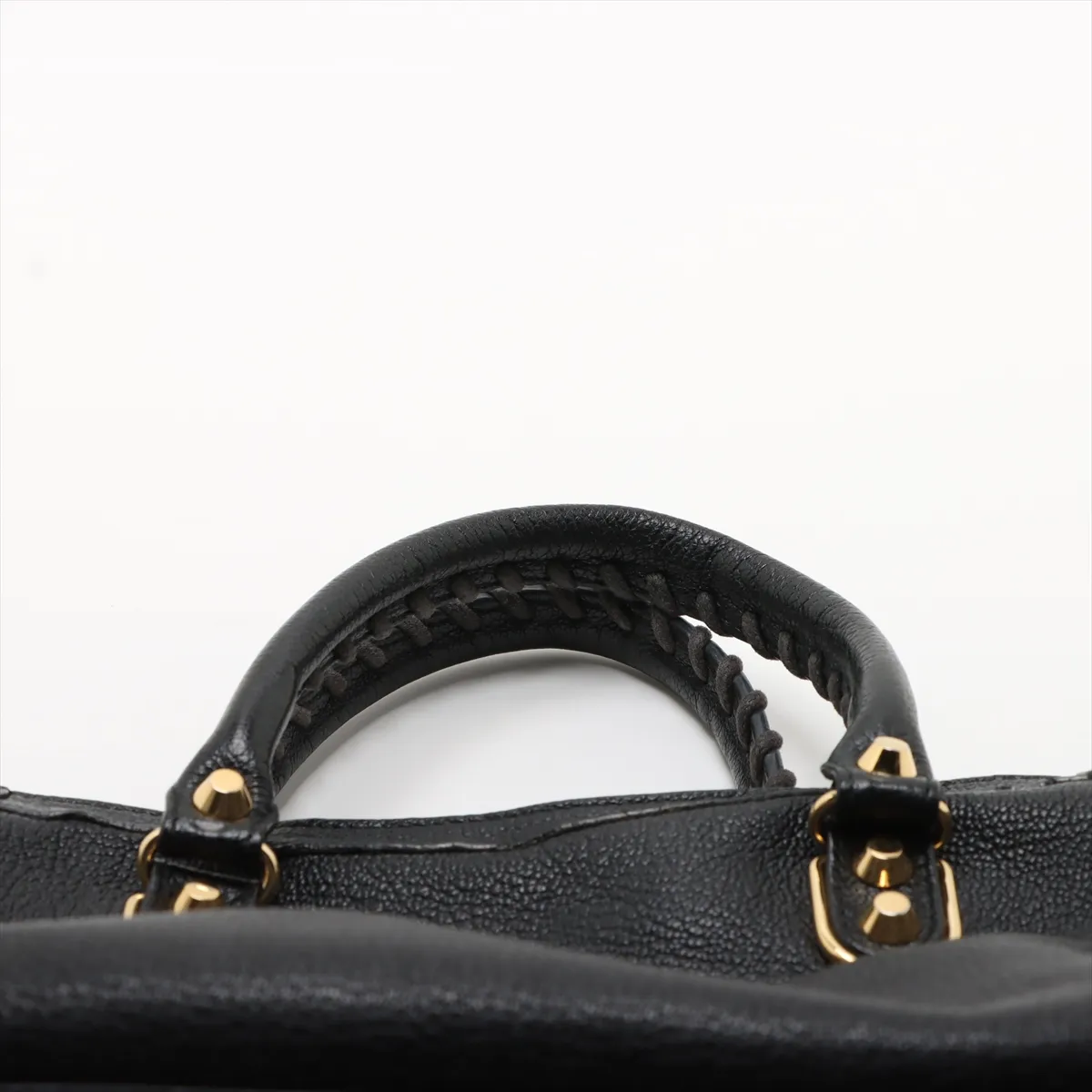 Classic Metal Edge City Leather 2-Way Handbag, Black, 432831, with Mirror — view 6