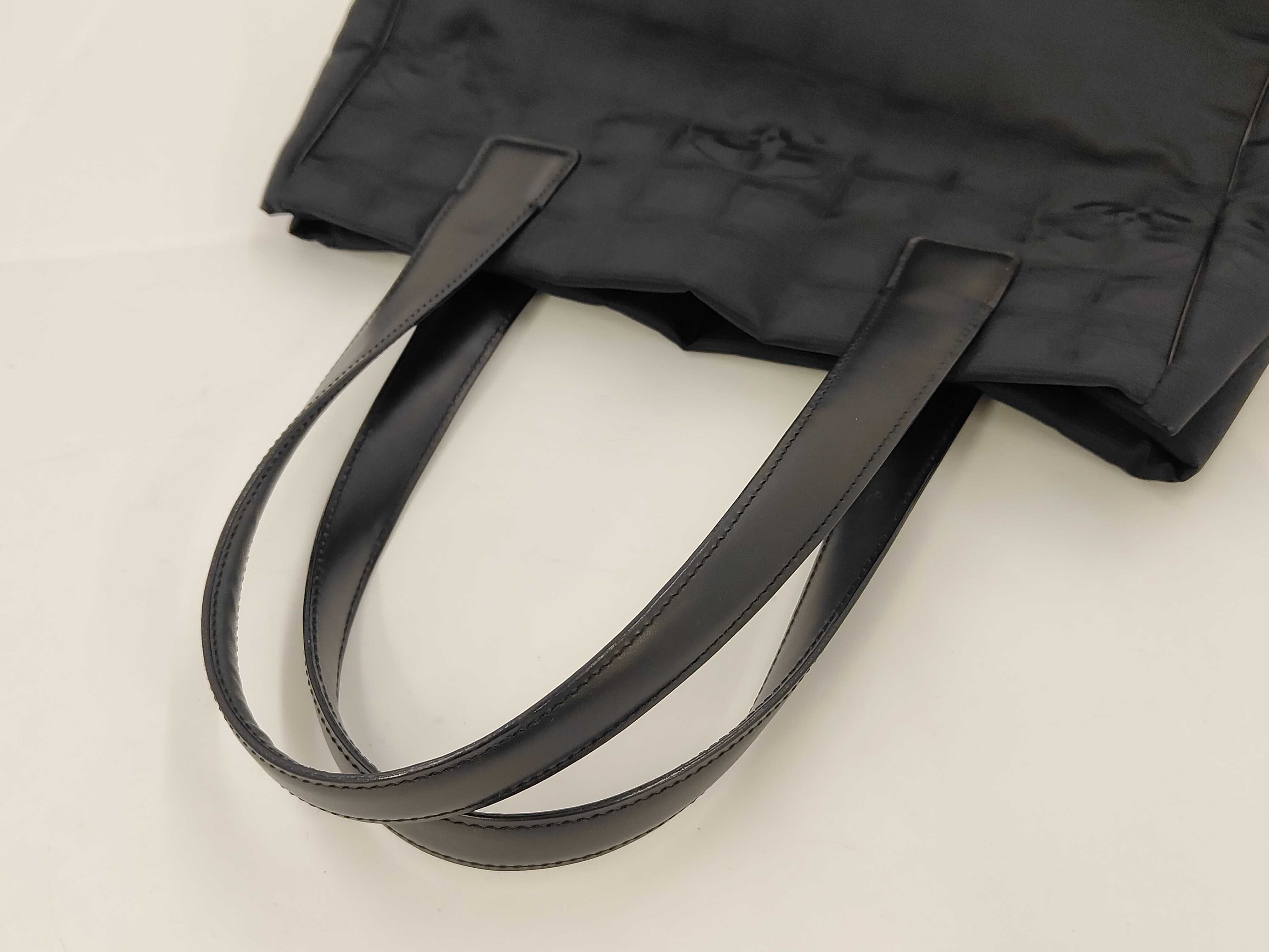 New Travel Line Nylon x Leather Black Gold Hardware Tote Bag — view 3