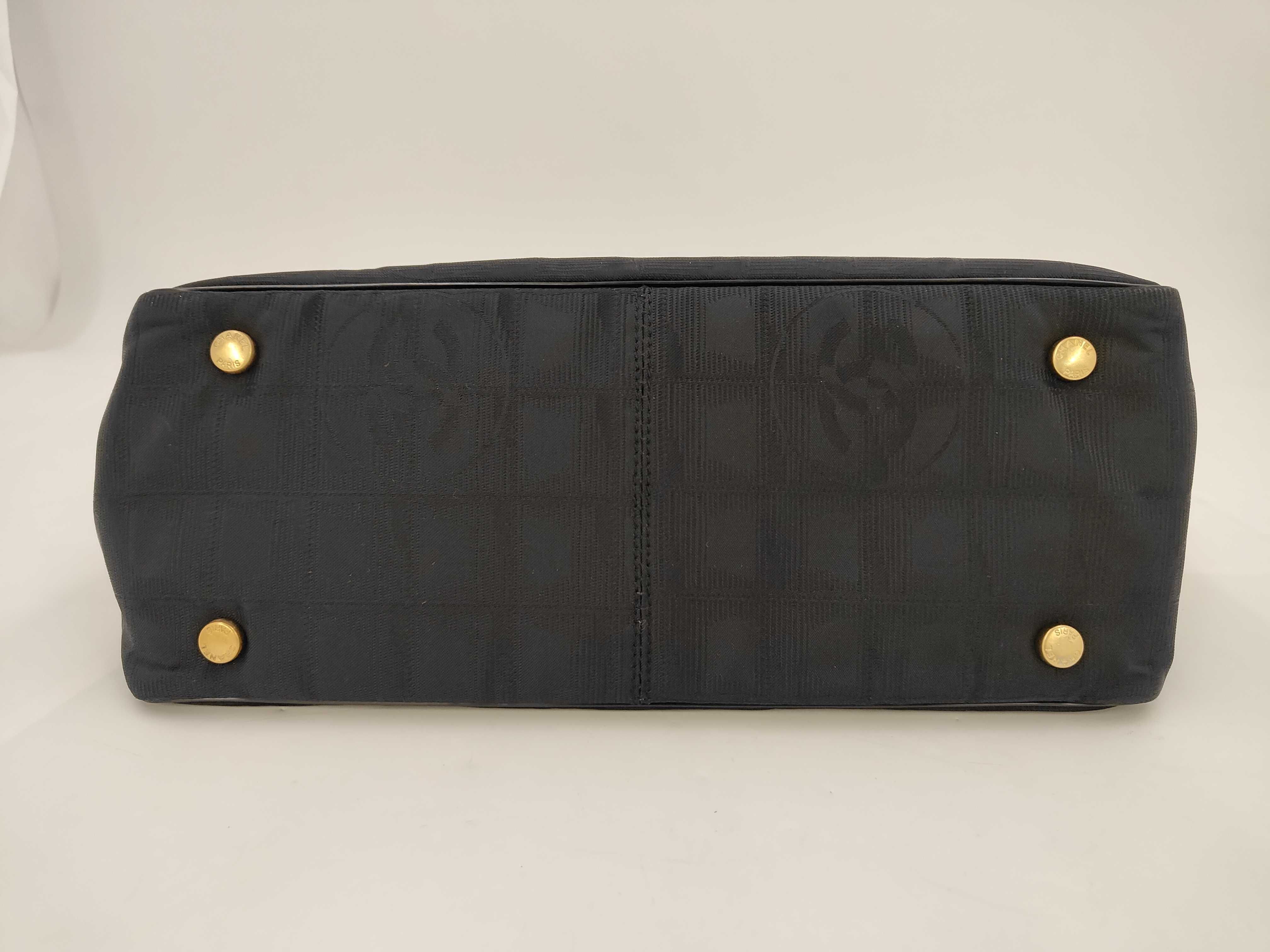 New Travel Line Nylon x Leather Black Gold Hardware Tote Bag — view 6