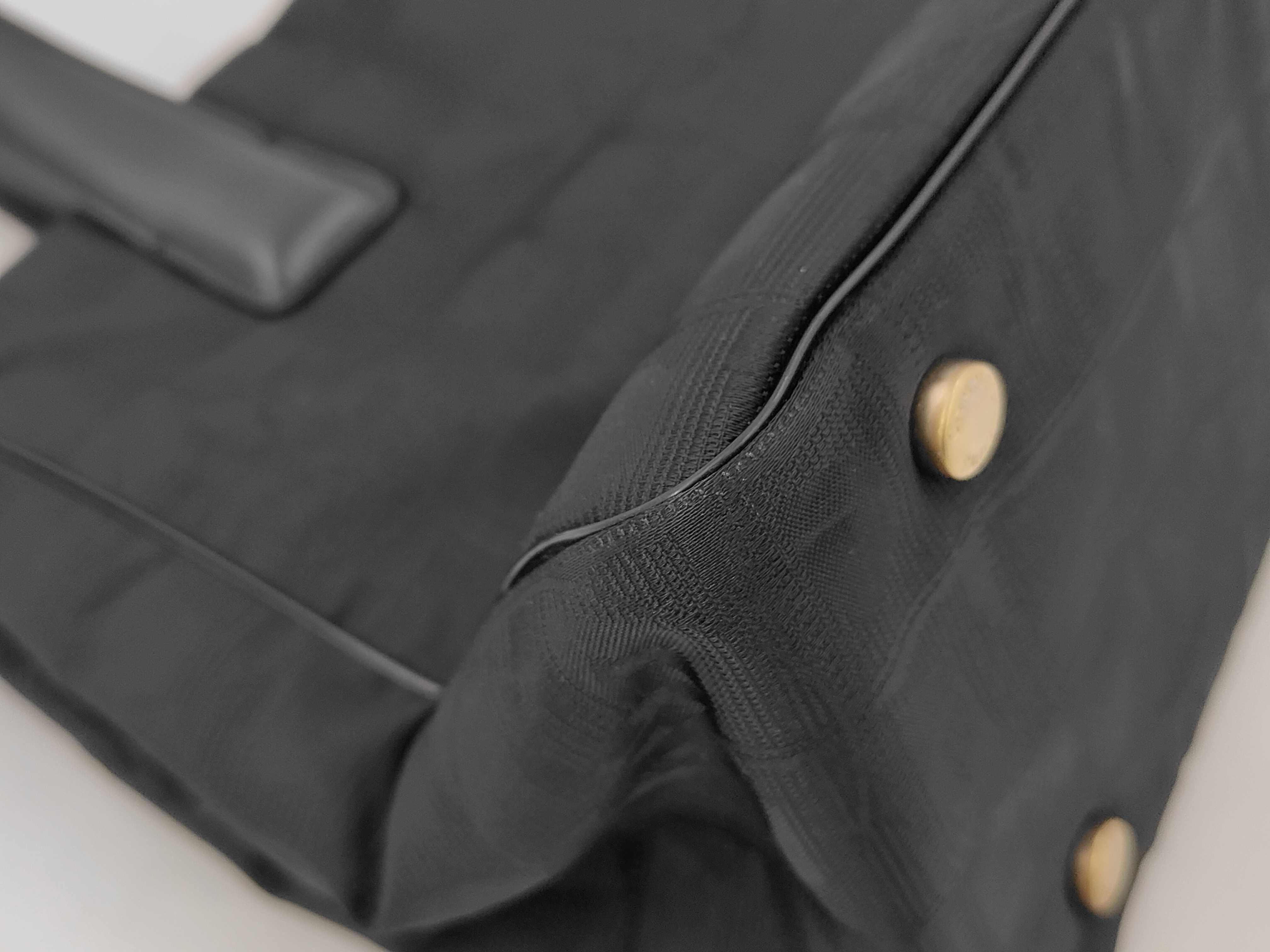 New Travel Line Nylon x Leather Black Gold Hardware Tote Bag — view 7