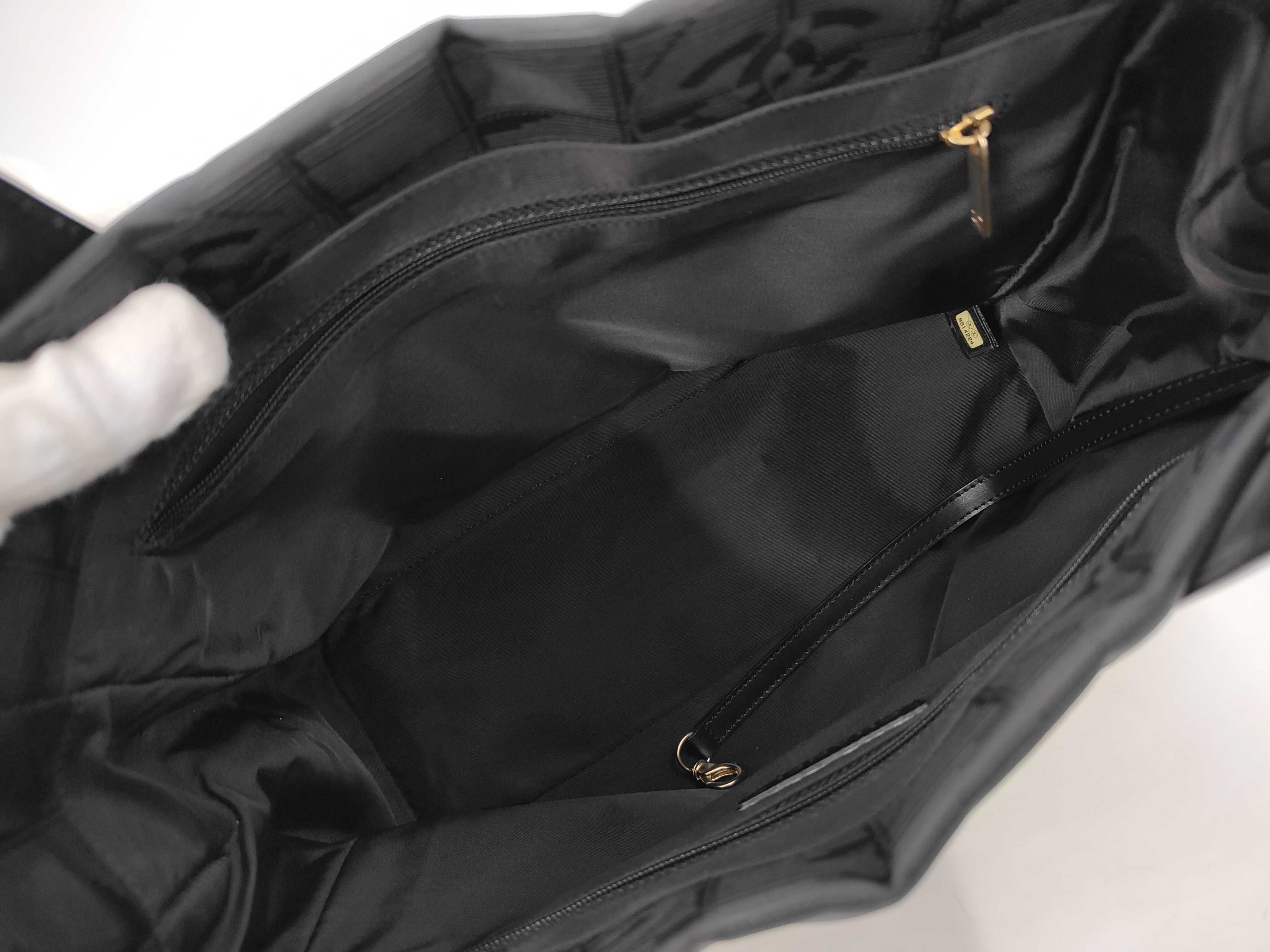 New Travel Line Nylon x Leather Black Gold Hardware Tote Bag — view 8