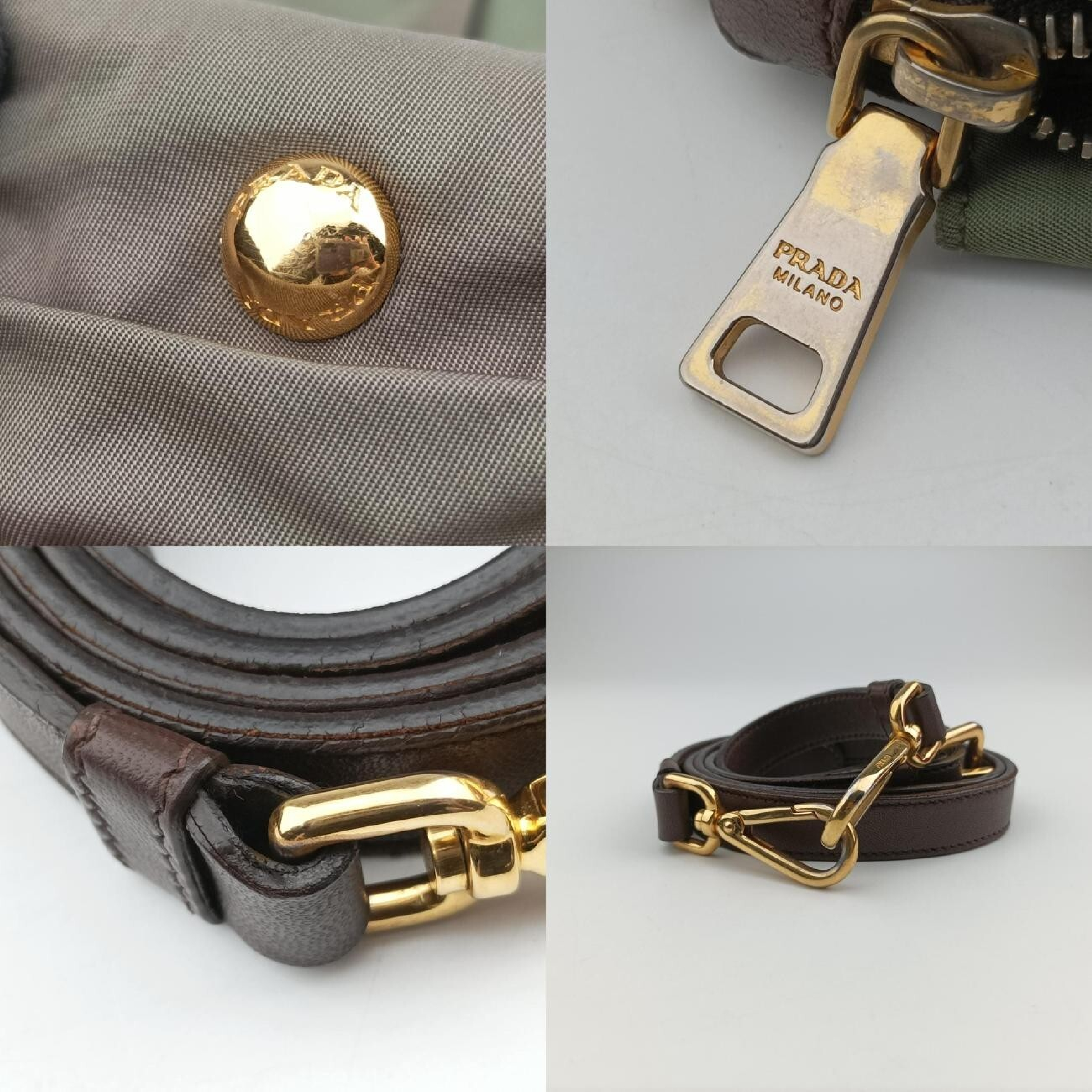 Gathered Green Nylon Shoulder Bag BN1935 31/B — view 11