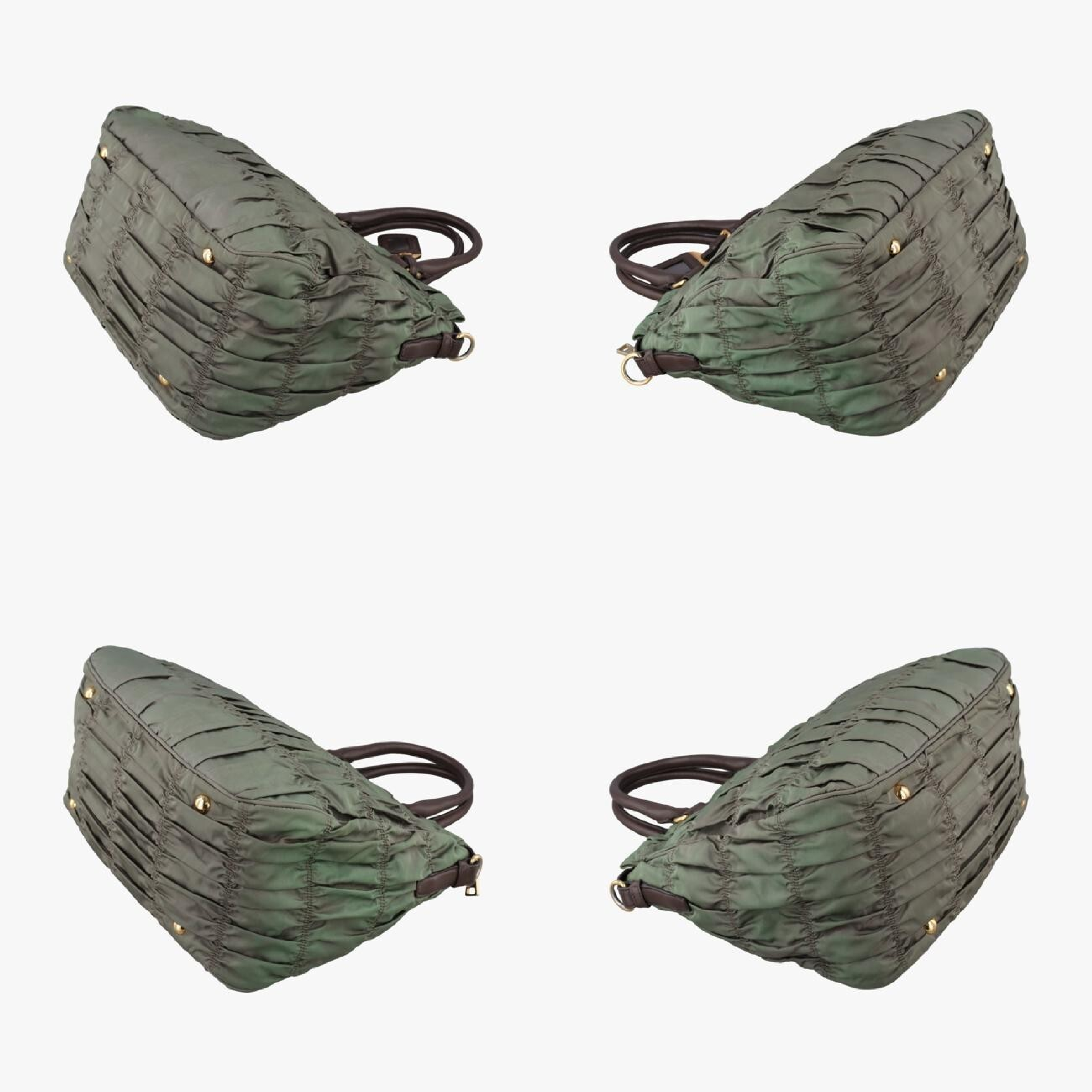 Gathered Green Nylon Shoulder Bag BN1935 31/B — view 4