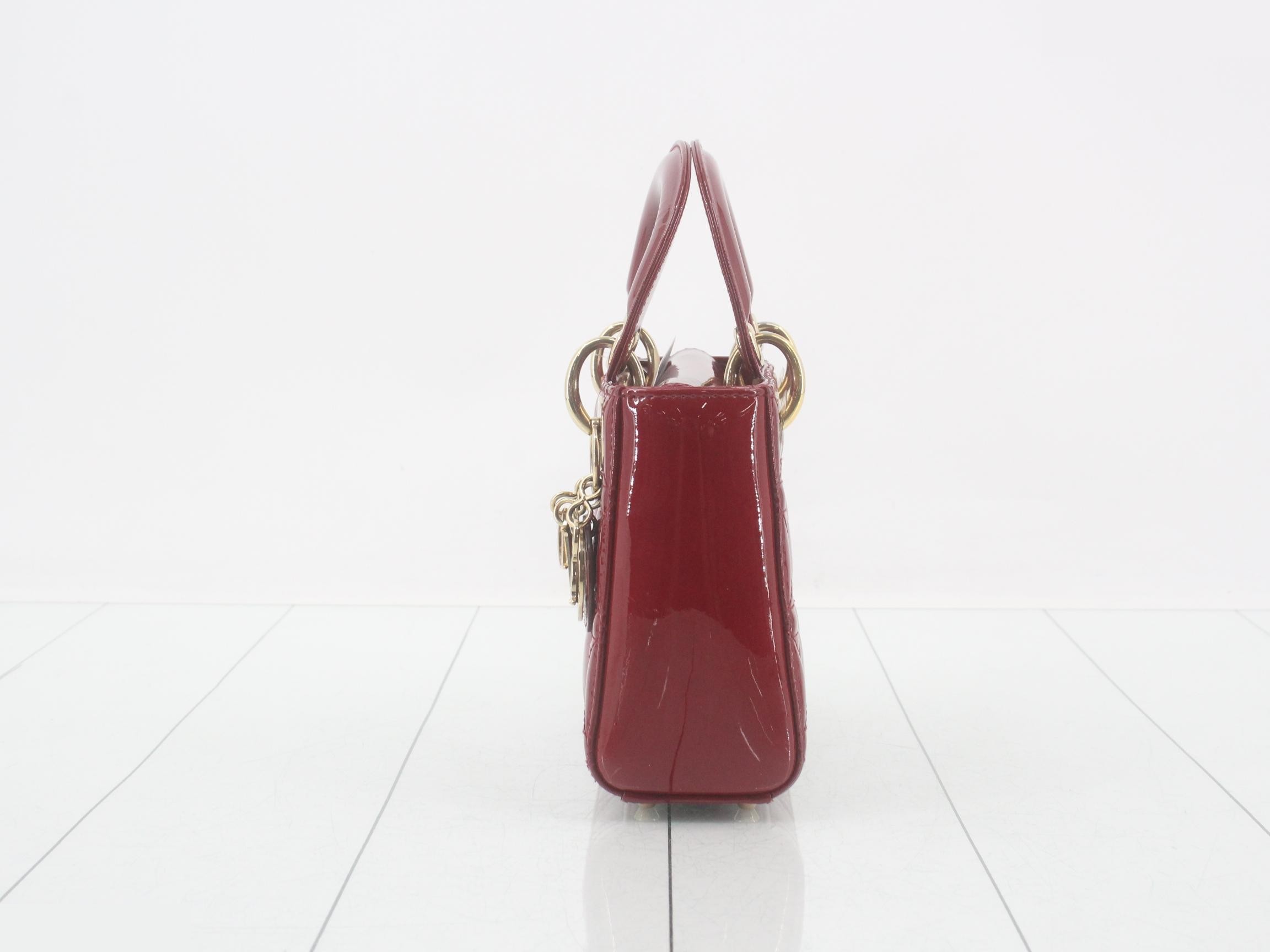 Lady Dior Cannage Enamel 2-Way Shoulder/Handbag — view 3