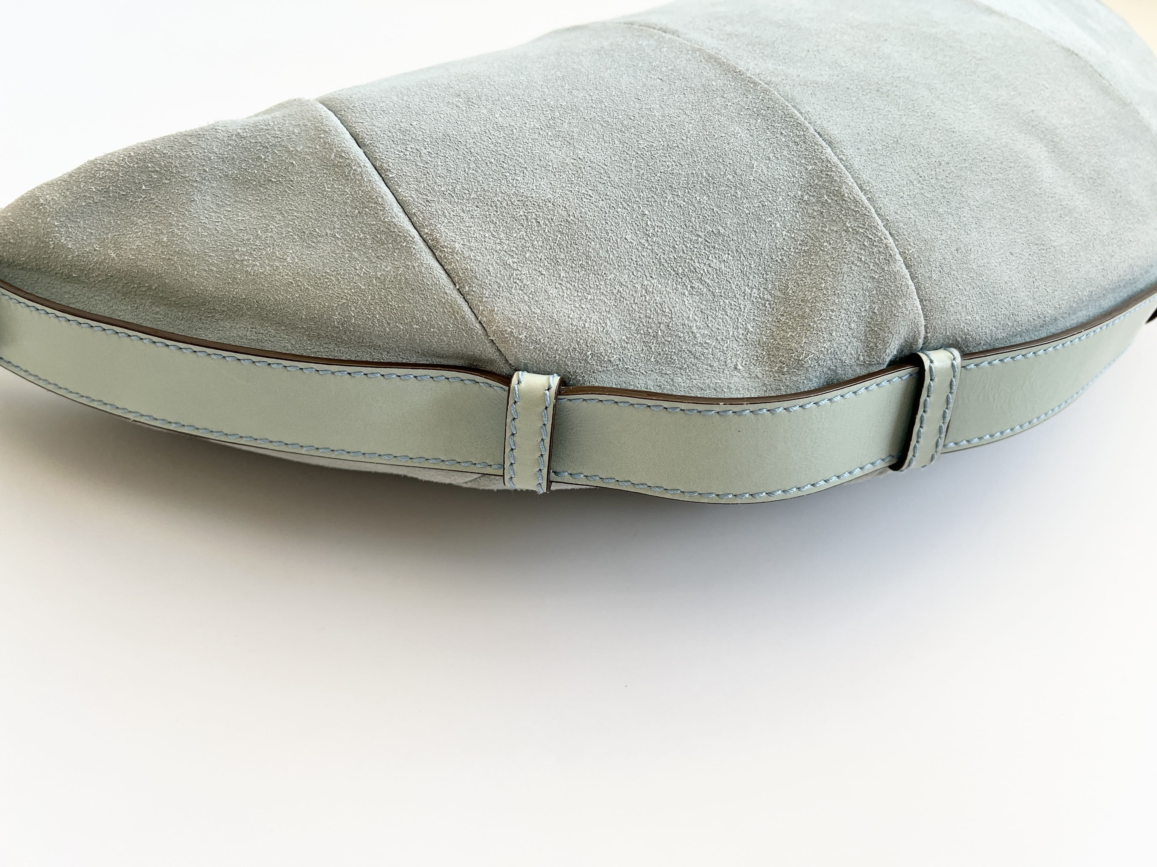 Rive Gauche Mombasa Suede Leather Ring Shoulder Bag — view 11