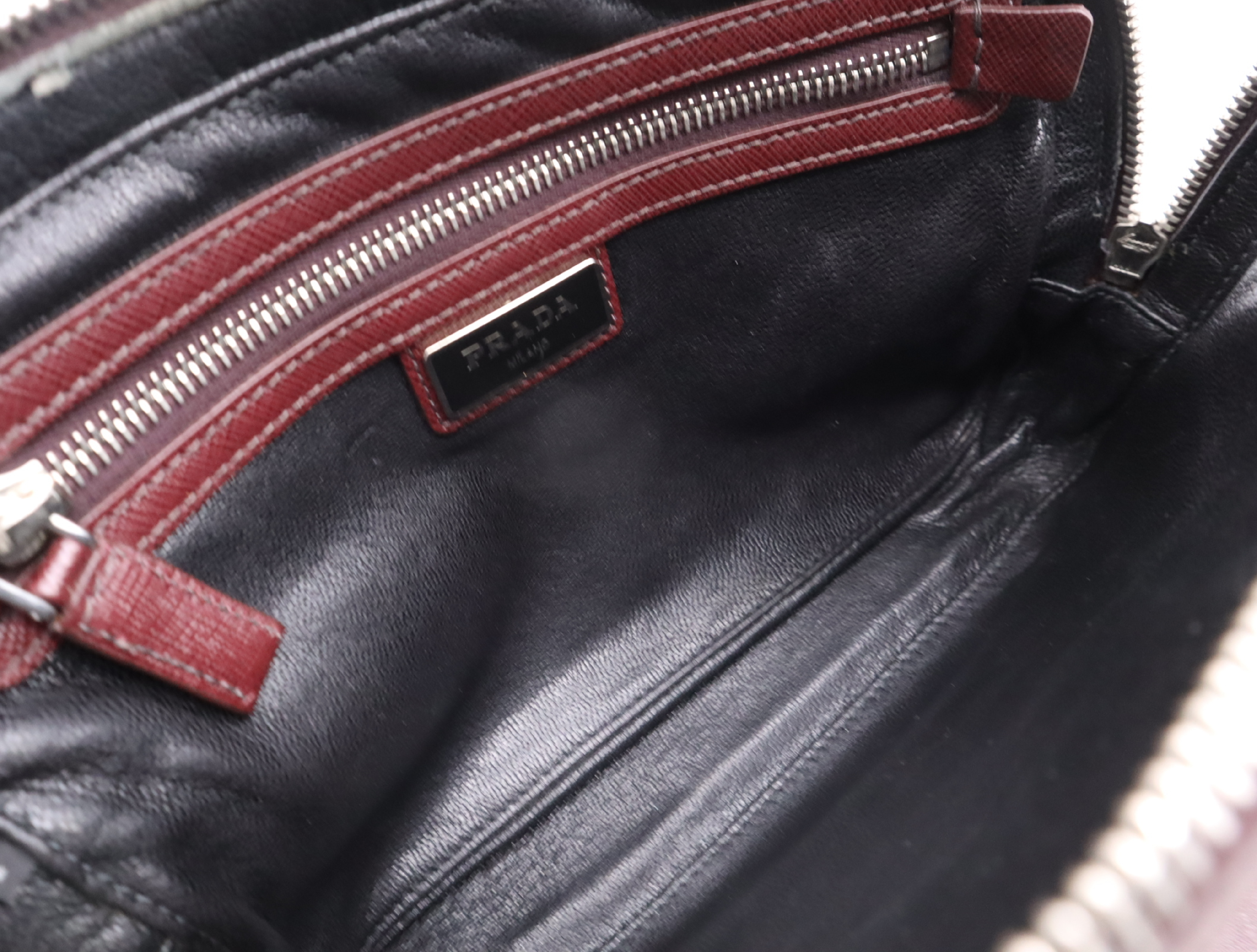 VR0052 Saffiano Logo Double Zip Second Bag Brown Second Bag — view 12