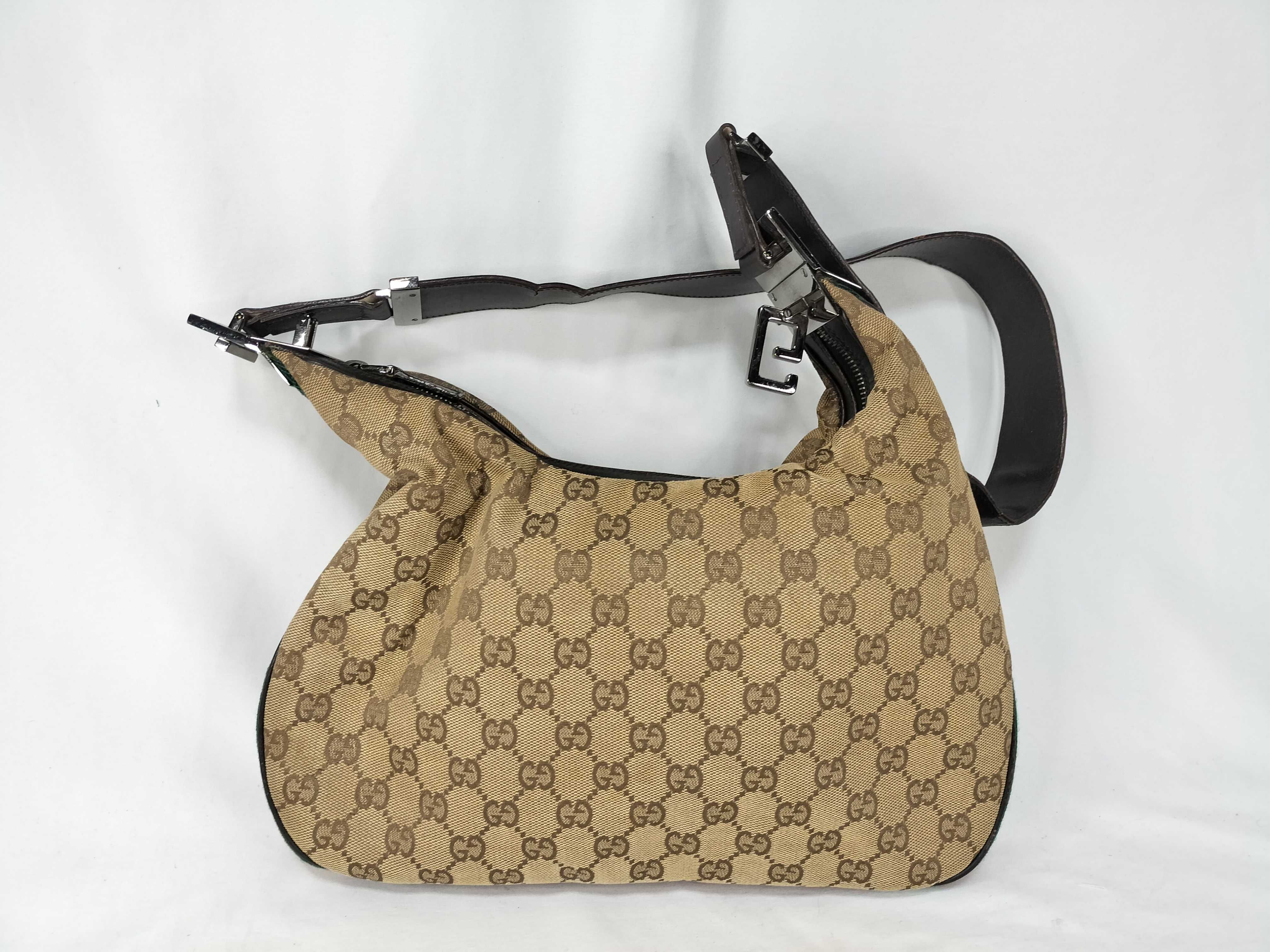 GG Canvas Gucci GG Pattern Canvas Leather Shoulder Bag Sherry Line Shoulder Bag