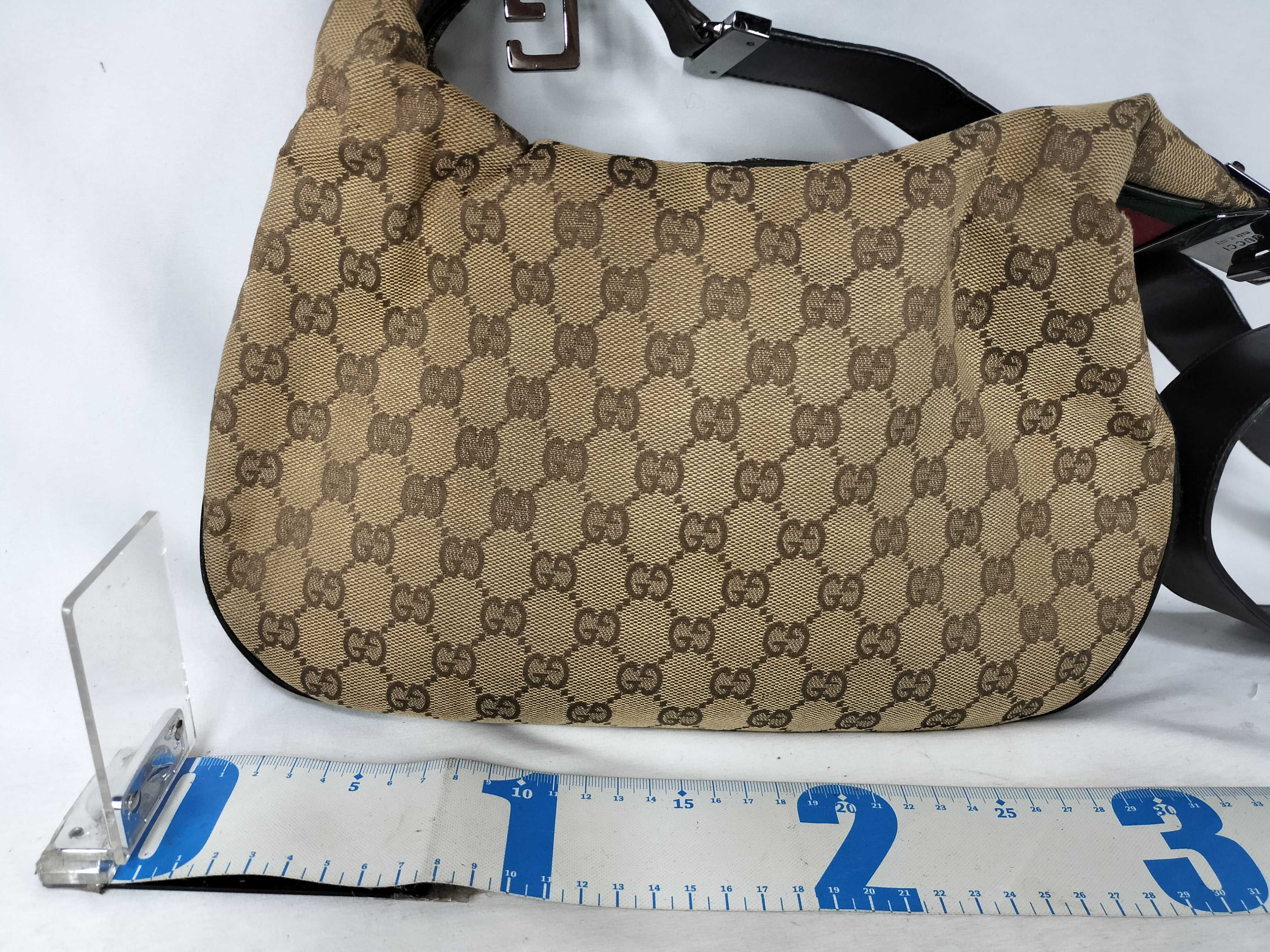 GG Canvas Gucci GG Pattern Canvas Leather Shoulder Bag Sherry Line Shoulder Bag — view 2