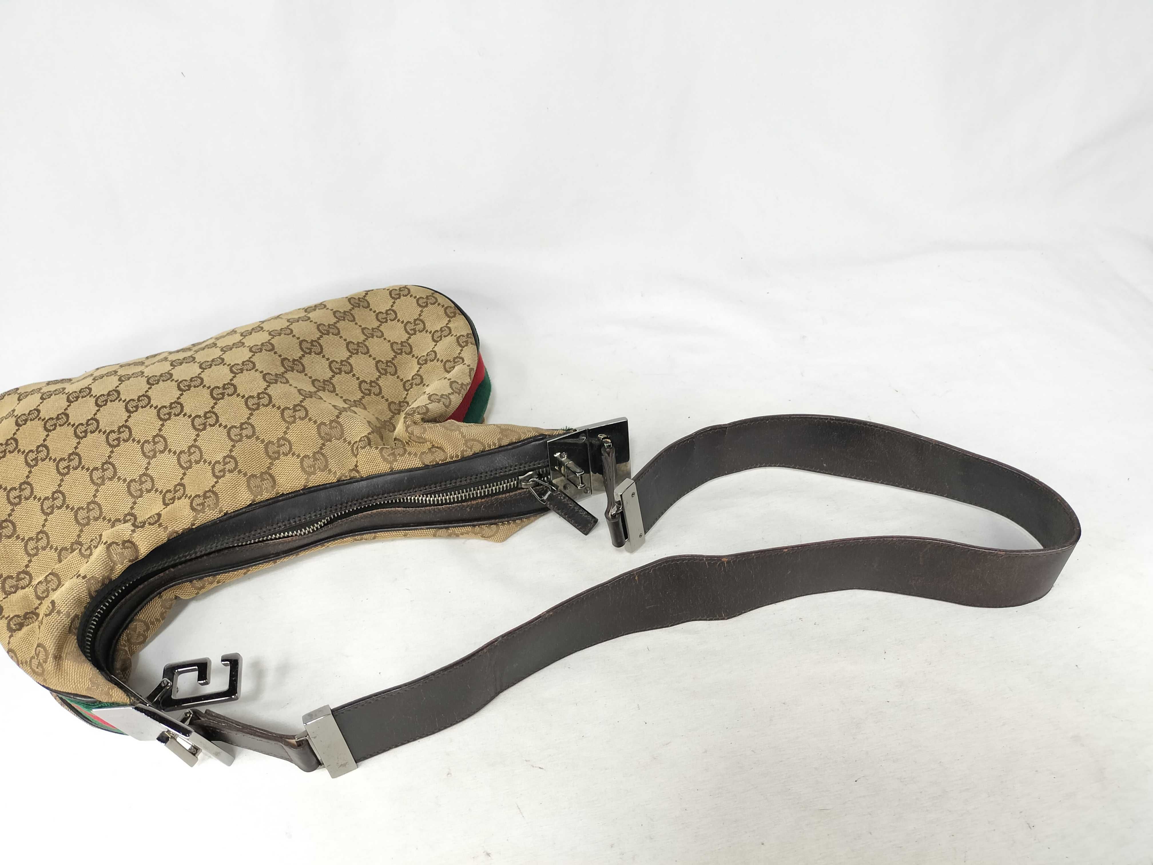 GG Canvas Gucci GG Pattern Canvas Leather Shoulder Bag Sherry Line Shoulder Bag — view 3