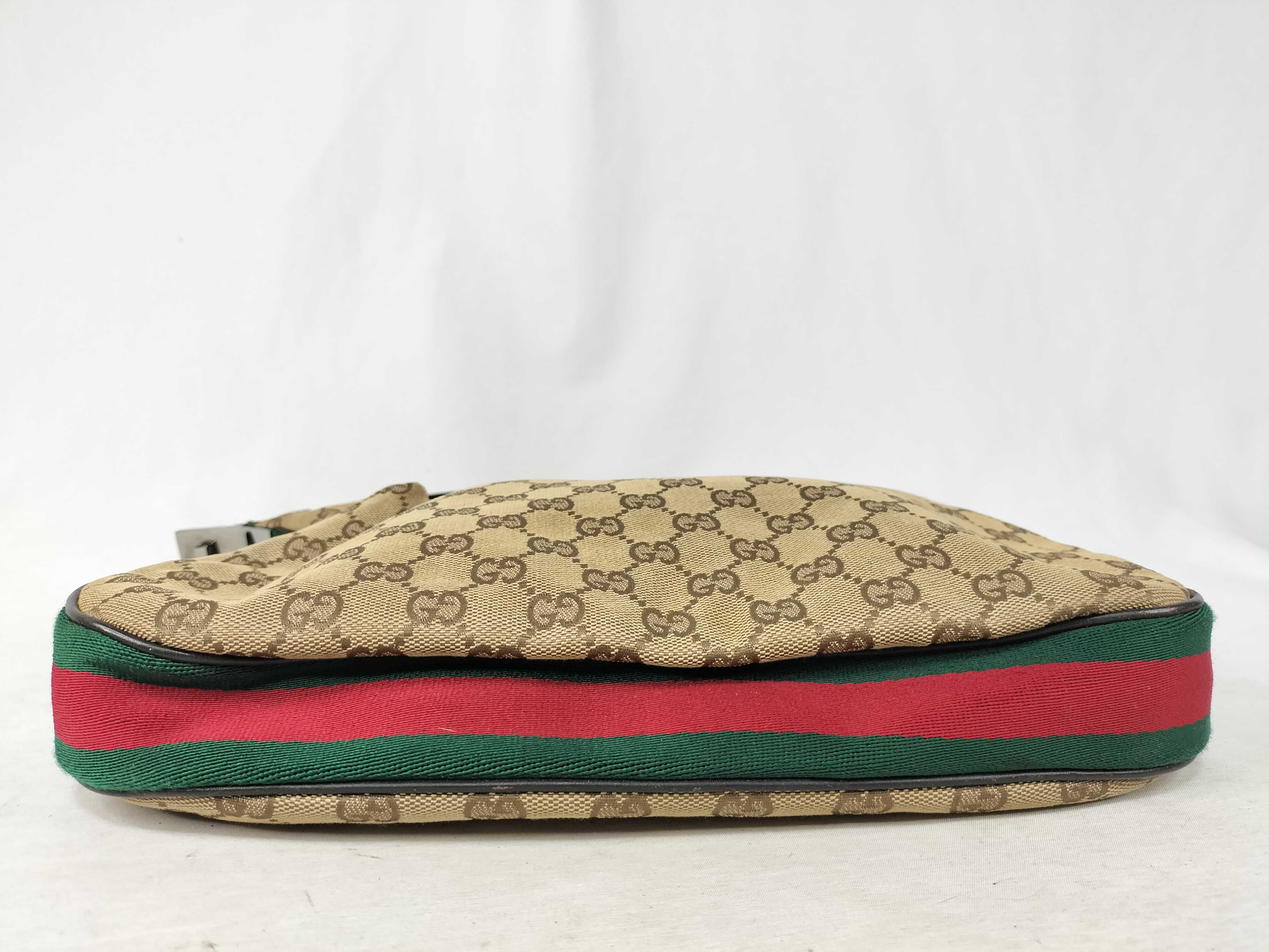 GG Canvas Gucci GG Pattern Canvas Leather Shoulder Bag Sherry Line Shoulder Bag — view 8