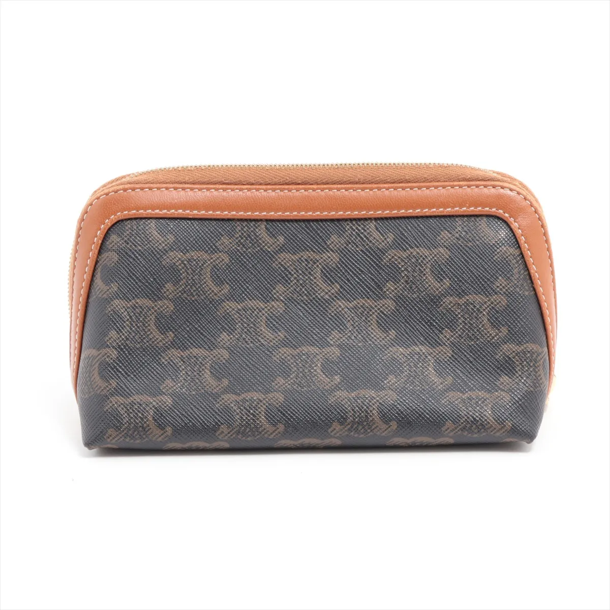 Triomphe PVC x Leather Pouch Brown — view 2