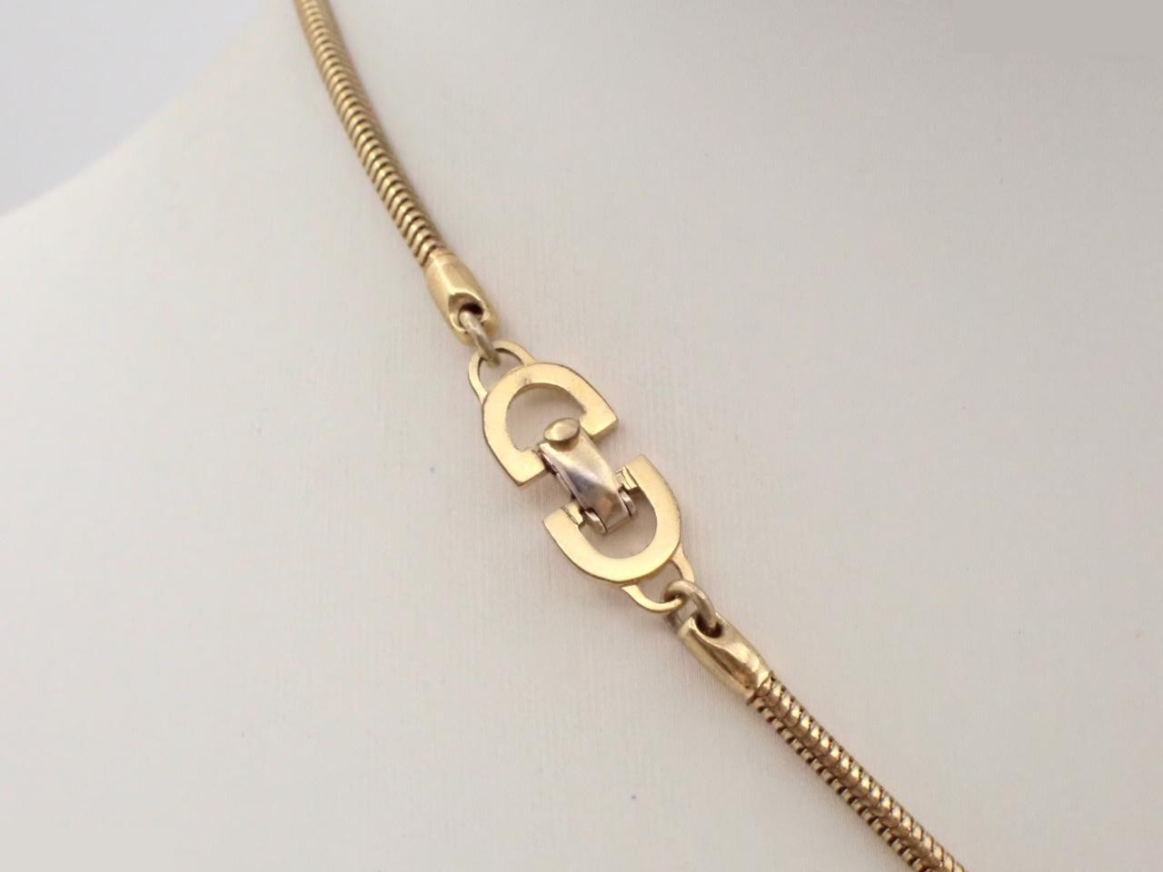 logo necklace, gold, chain approximately 40cm — view 2