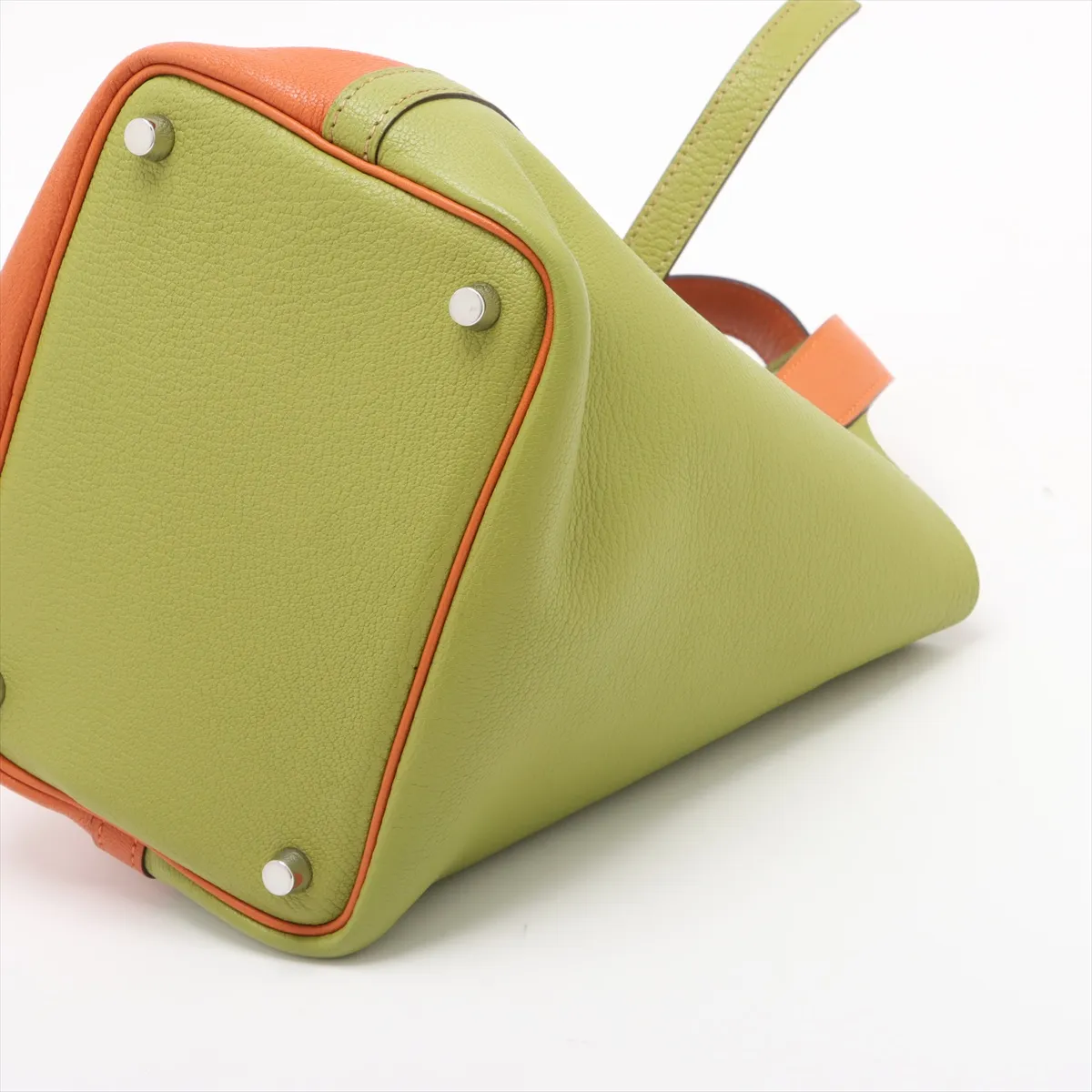 Picotin 18 PM Chevre Anise Green x Orange Silver hardware J:2006 — view 3