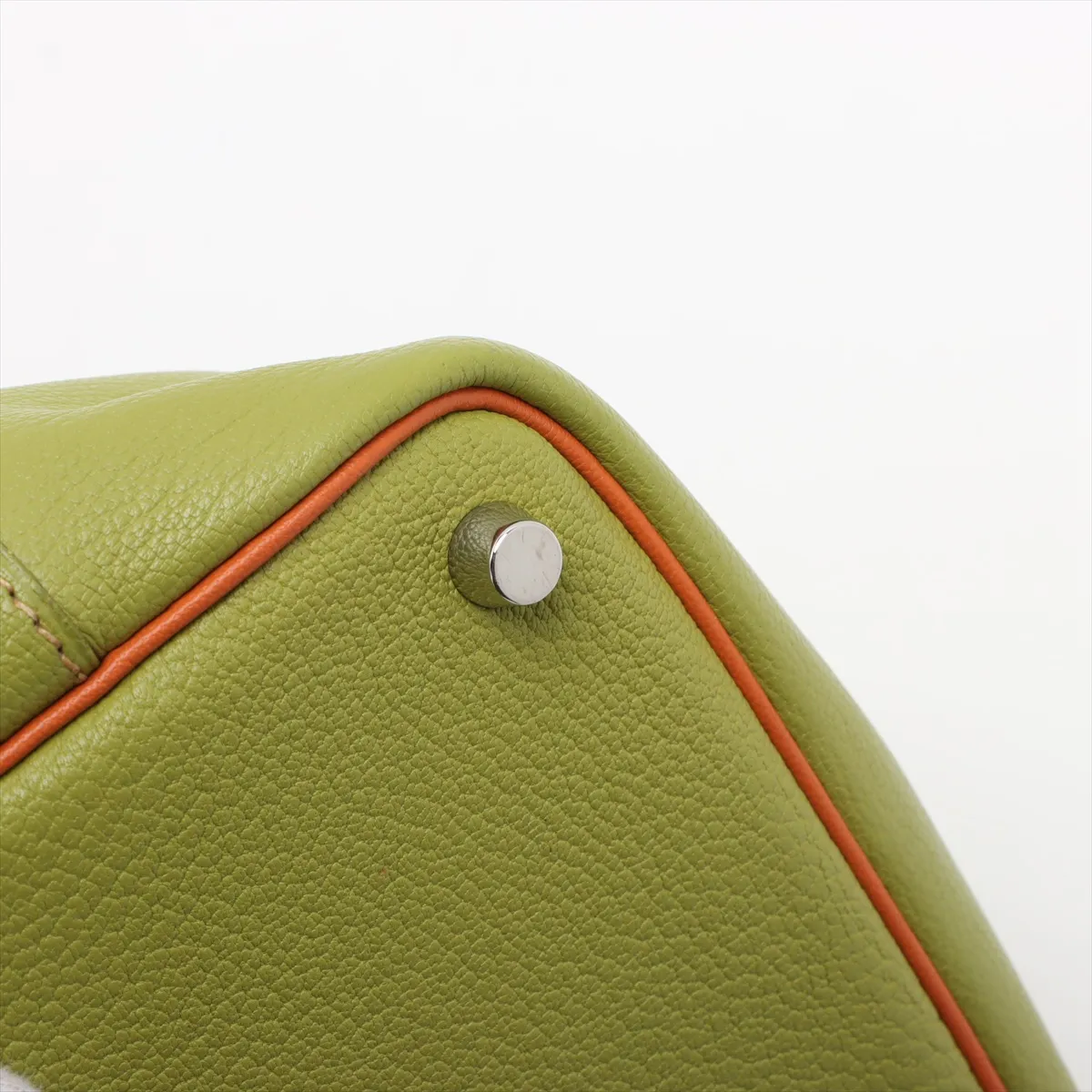 Picotin 18 PM Chevre Anise Green x Orange Silver hardware J:2006 — view 9