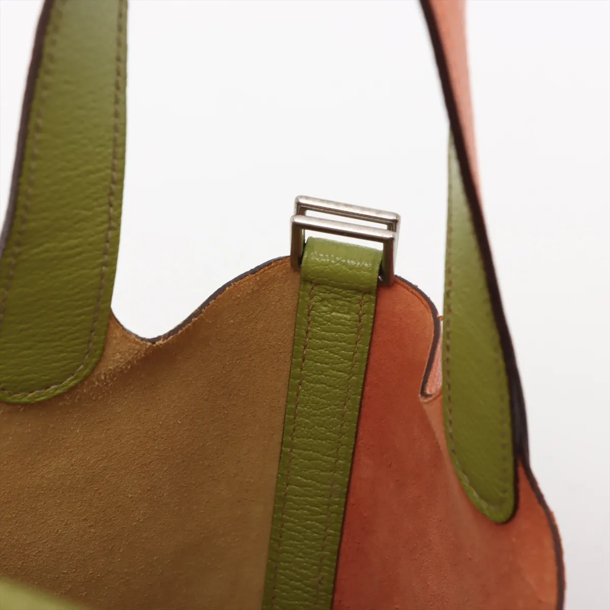 Picotin 18 PM Chevre Anise Green x Orange Silver hardware J:2006 — view 10
