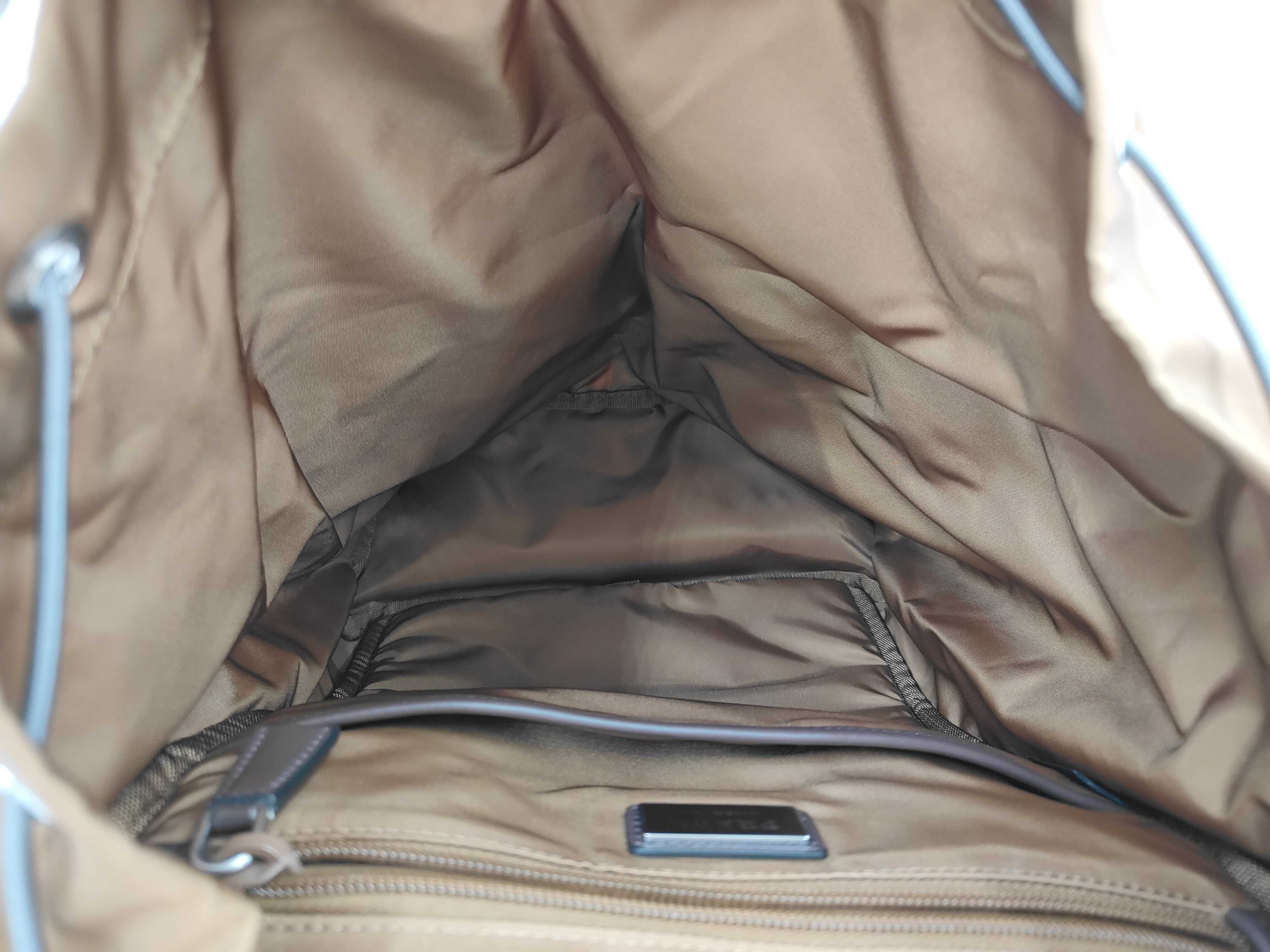 Re-Nylon Leather Brown Camel Nylon Backpack Rucksack with Bag 2VZ117 RFID Rucksack — view 12