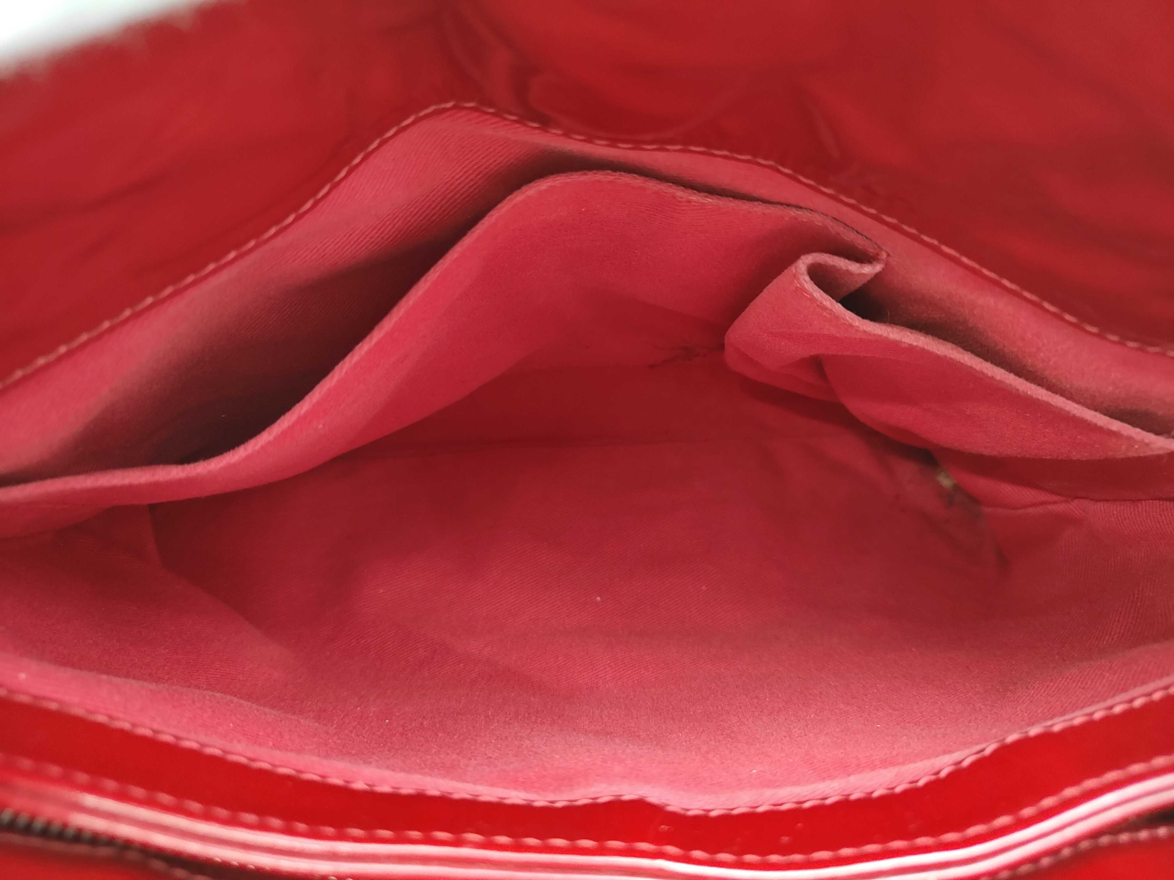Mademoiselle Patent Leather Shoulder Bag (with original seal, serial number 5) - Red with Silver Hardware - Tote Bag — view 11