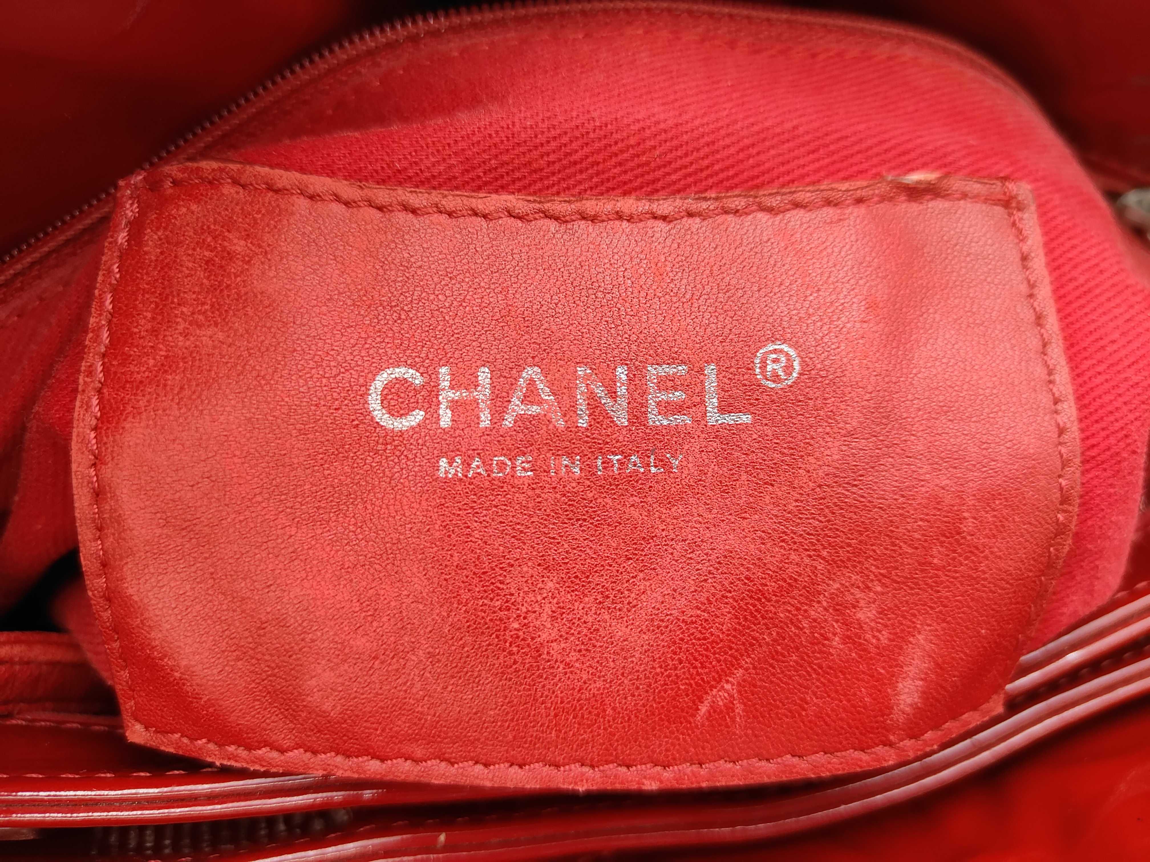 Mademoiselle Patent Leather Shoulder Bag (with original seal, serial number 5) - Red with Silver Hardware - Tote Bag — view 14