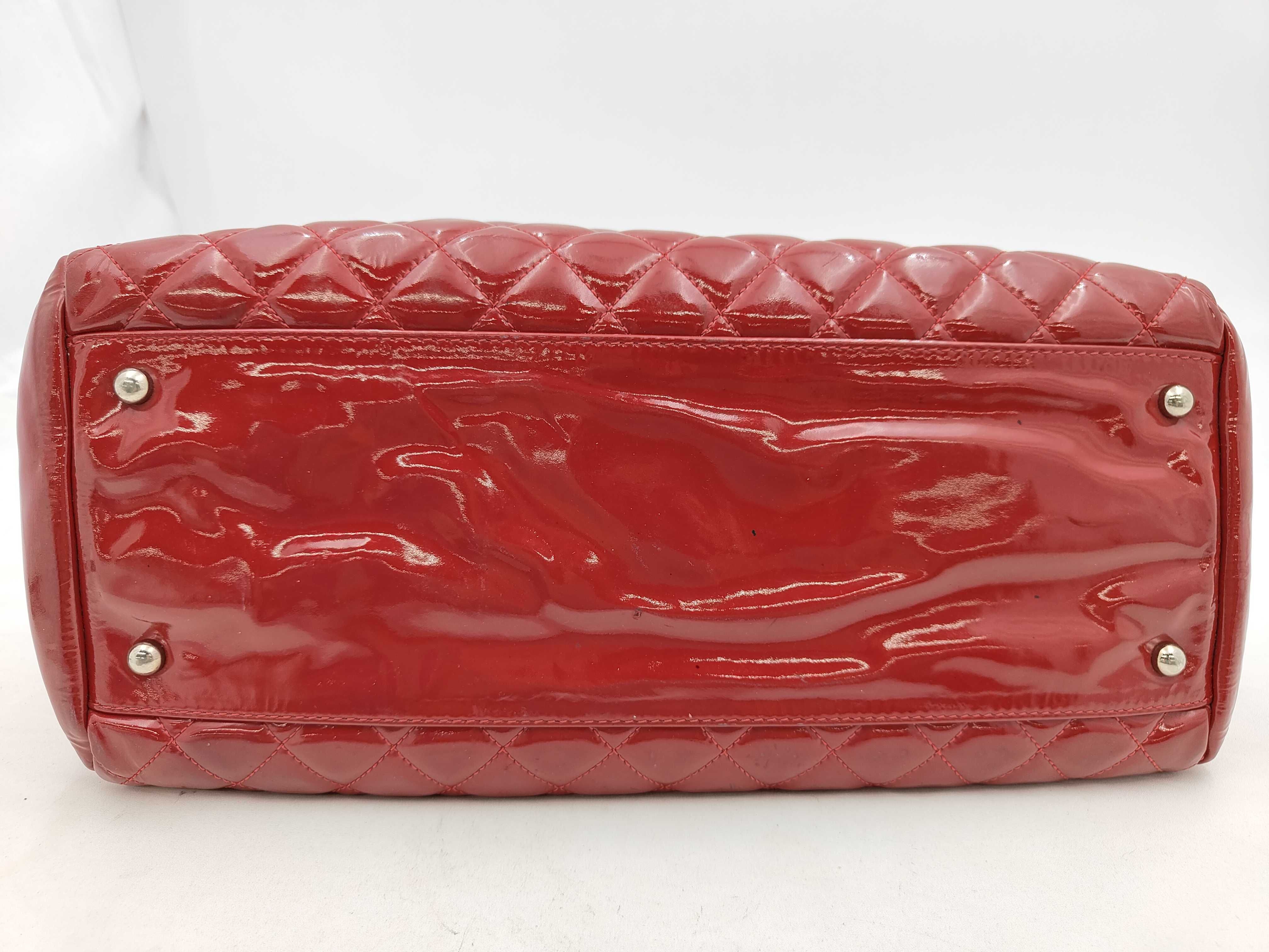 Mademoiselle Patent Leather Shoulder Bag (with original seal, serial number 5) - Red with Silver Hardware - Tote Bag — view 7