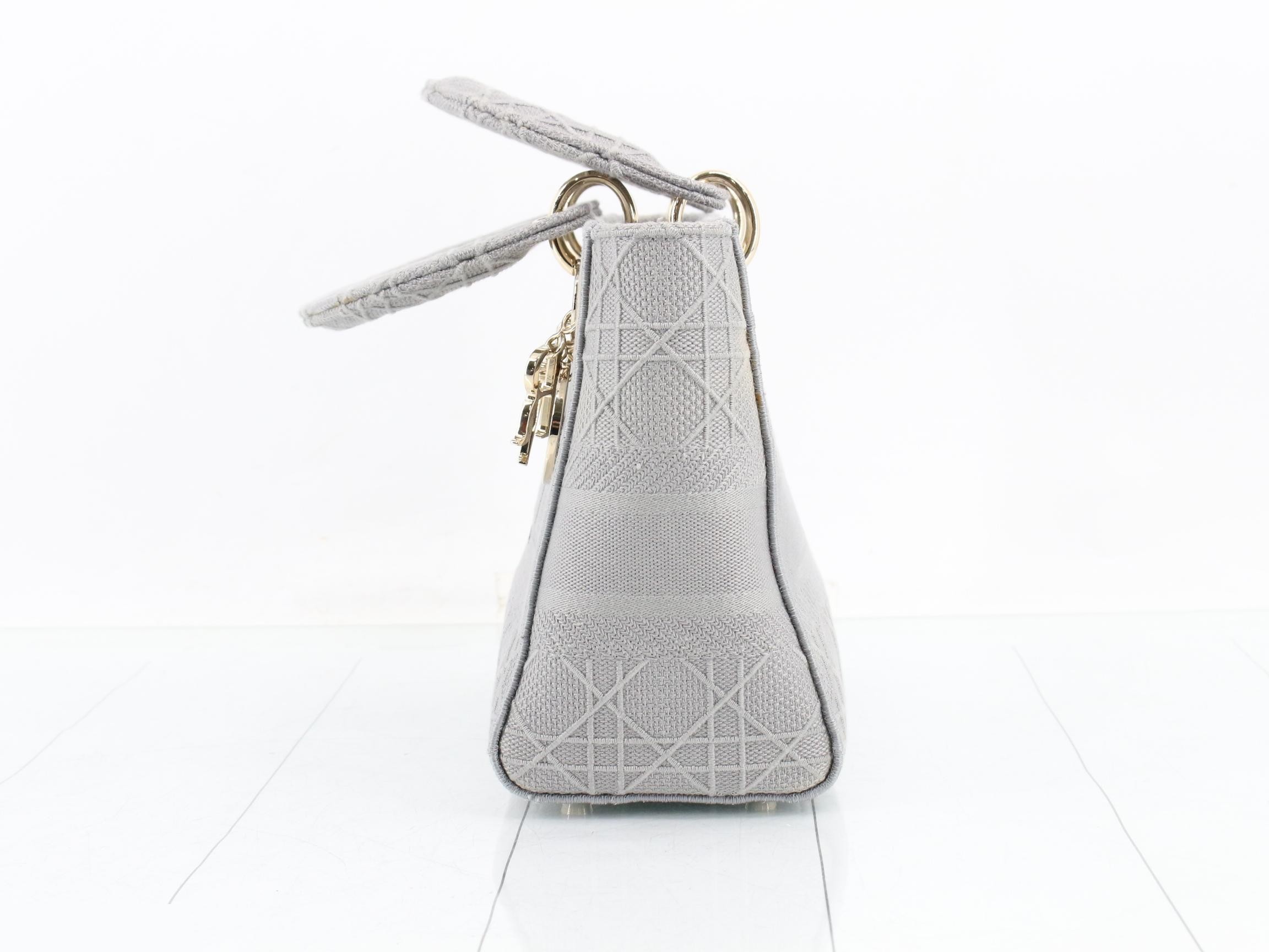 Lady Dior Cannage Medium 2-Way Handbag — view 3