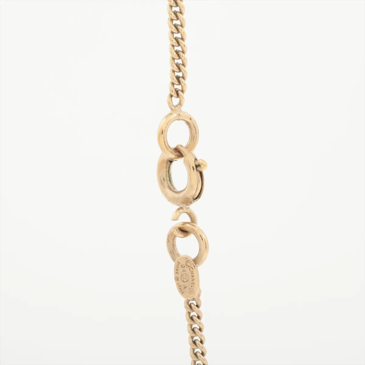 Coco Mark 04A Necklace, GP x Resin x Rhinestone, Gold x Pink. Shows — view 3