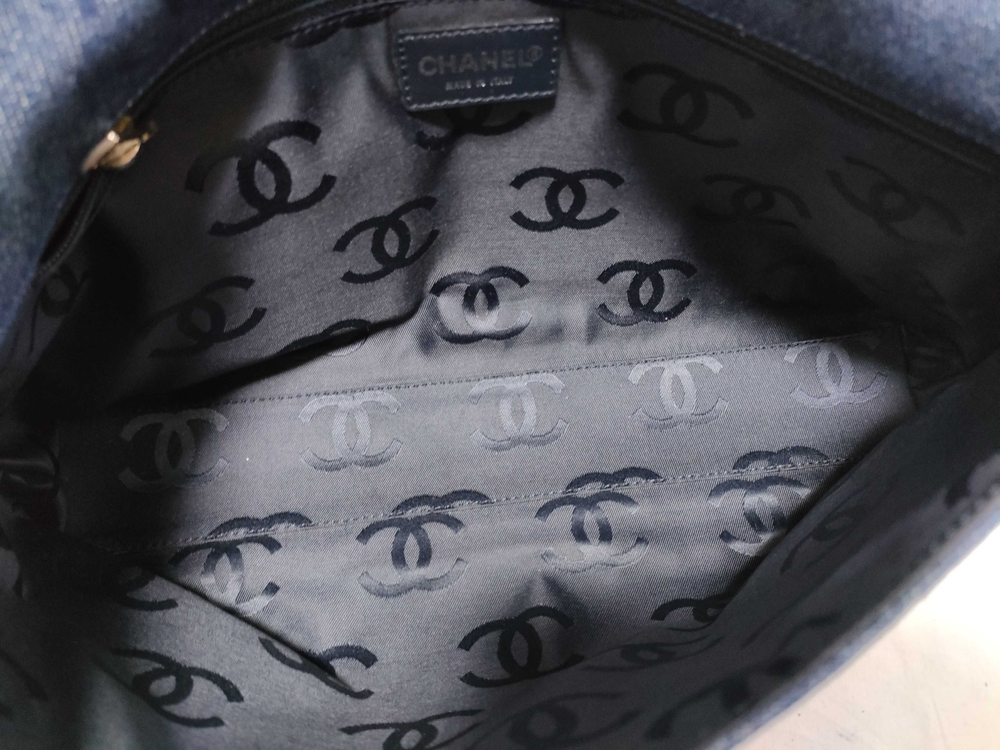 Denim Coco Mark Clutch Bag (Serial Number 7) — view 7