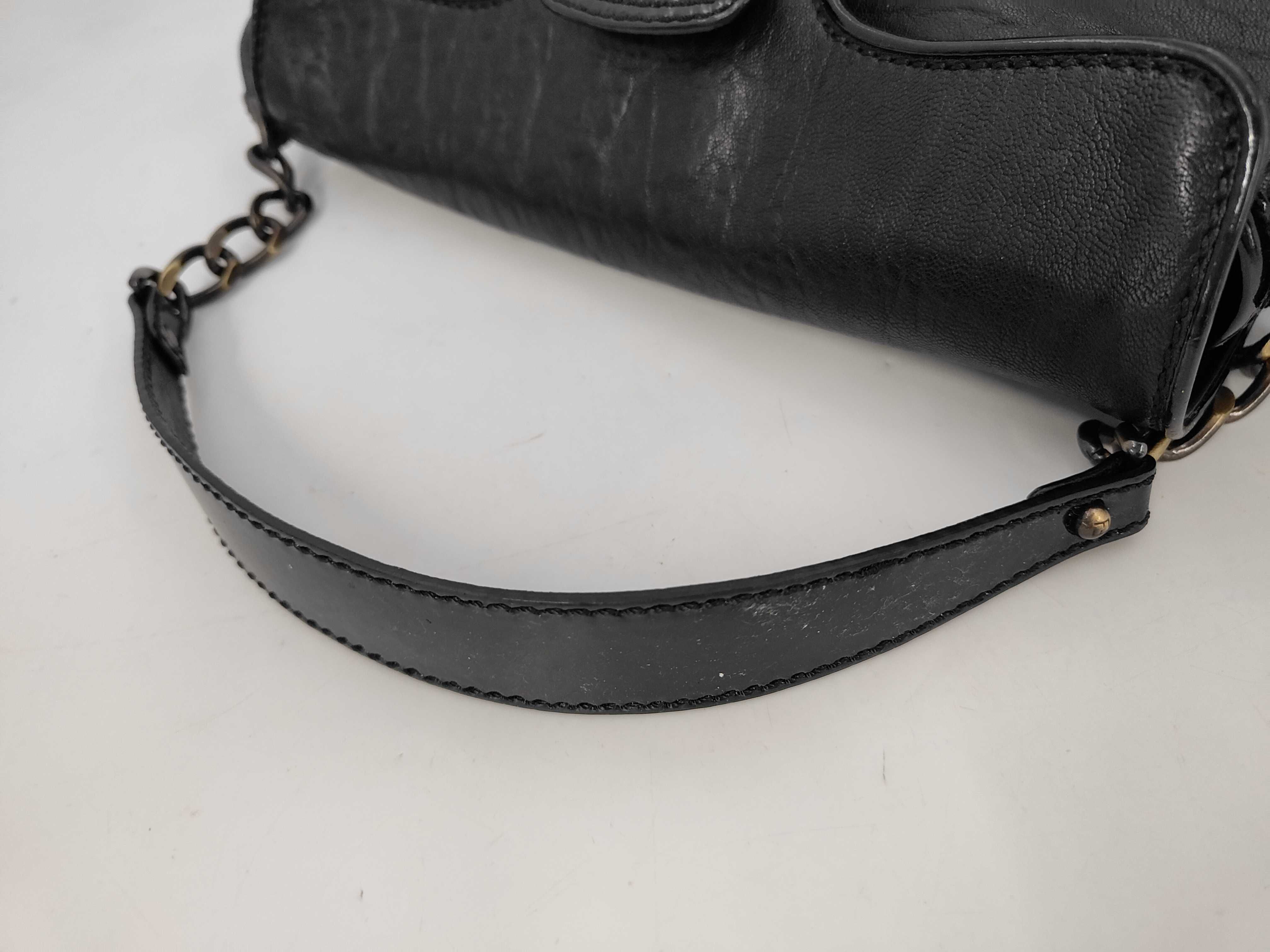 One-Shoulder Leather Handbag, Black — view 5