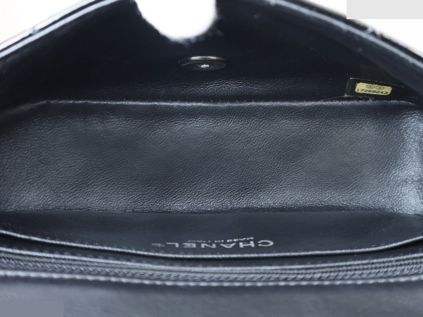 Mini Matelassé 20 Enamel Chain Shoulder Bag, Black — view 12