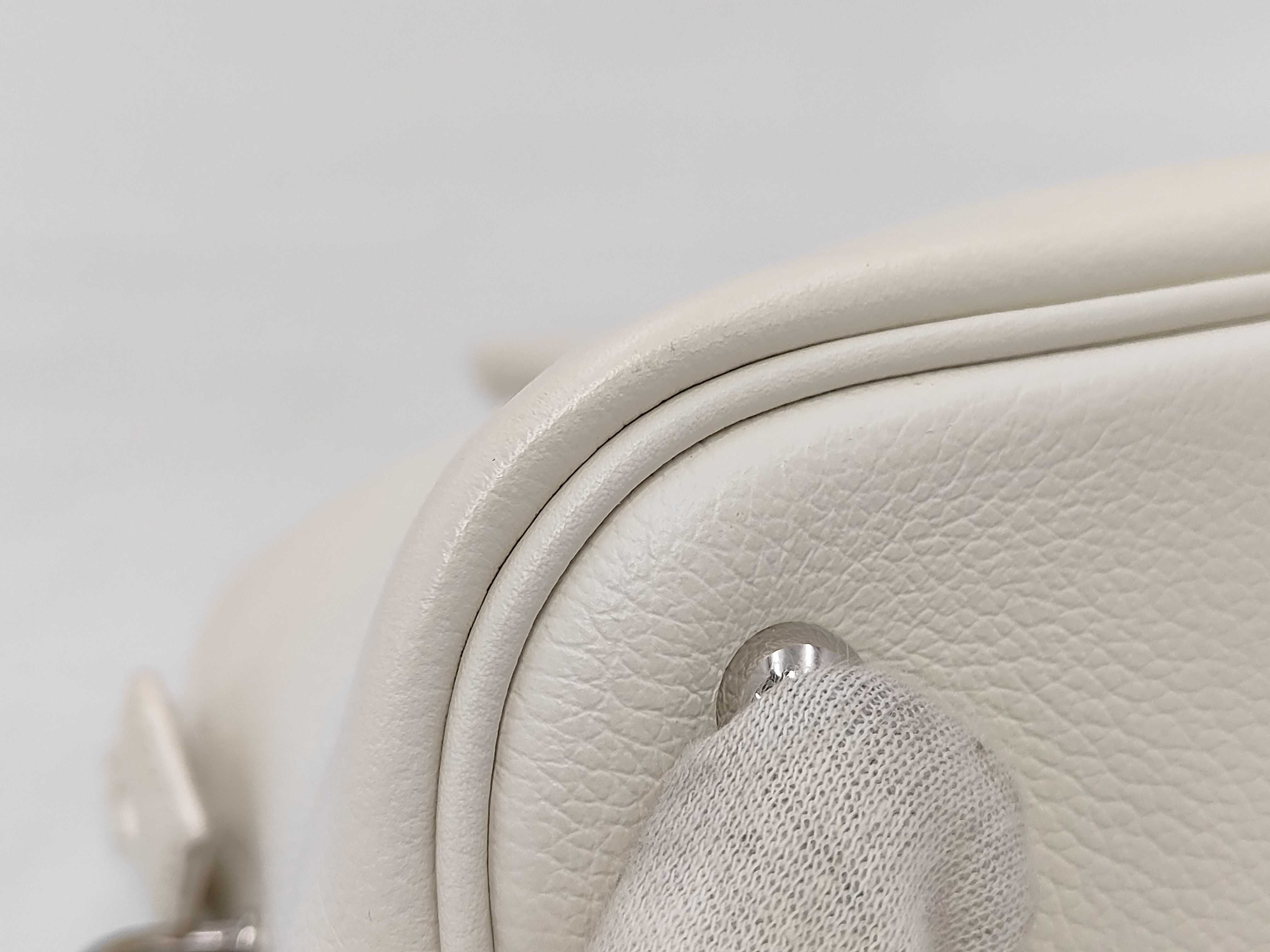 Bolide 1923 25 B stamp Evercolor White Lime Stainless Steel Handbag — view 7