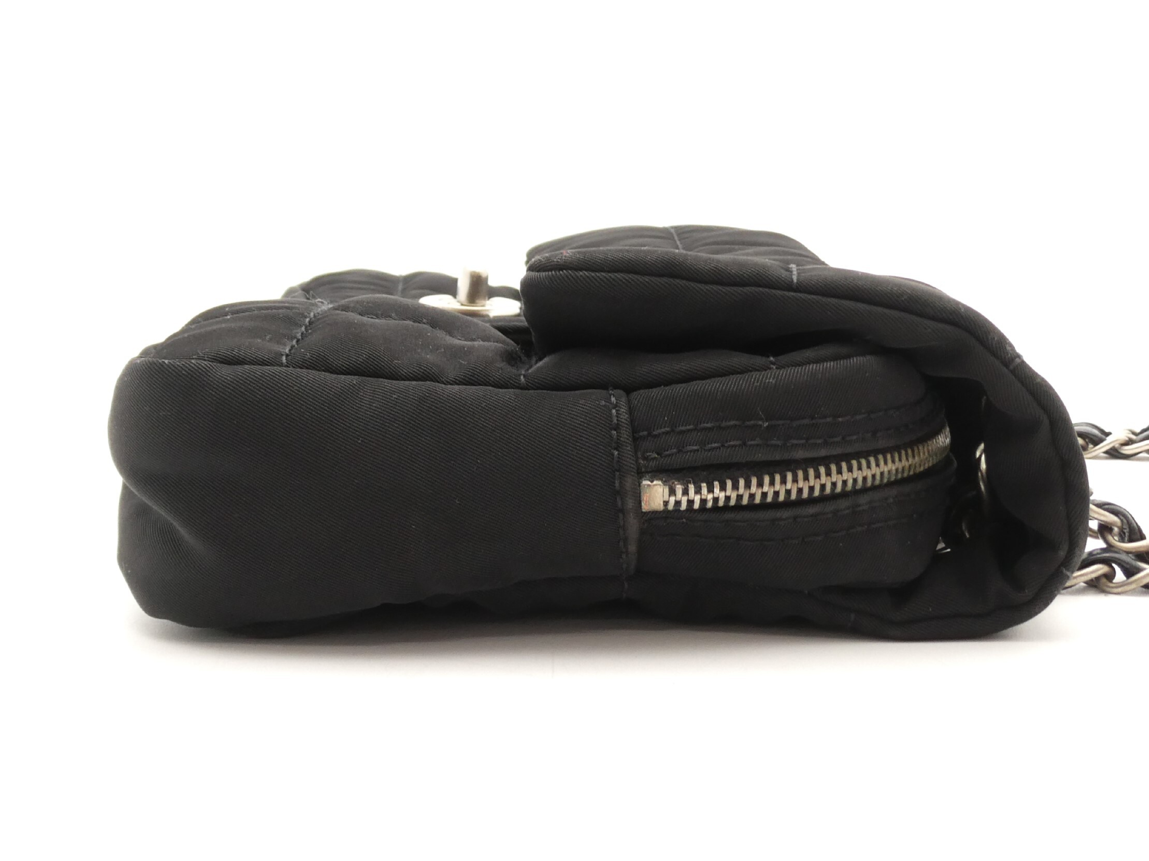 Chocolate Bar Coco Mark Nylon Double Chain Shoulder Bag — view 3