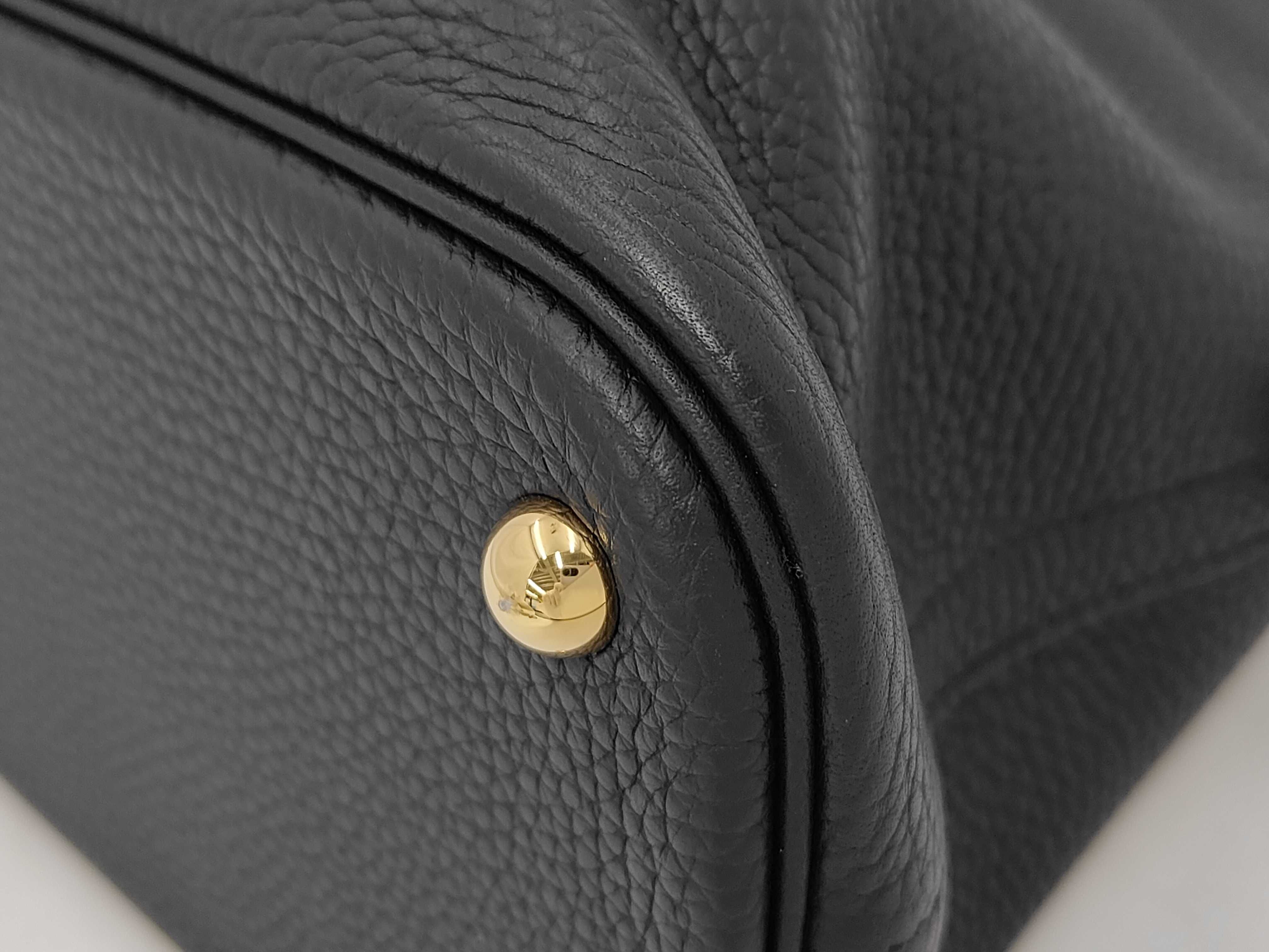 Bolide 31 Taurillon Clemence Leather Black D Stamp Gold Hardware Black Handbag — view 7