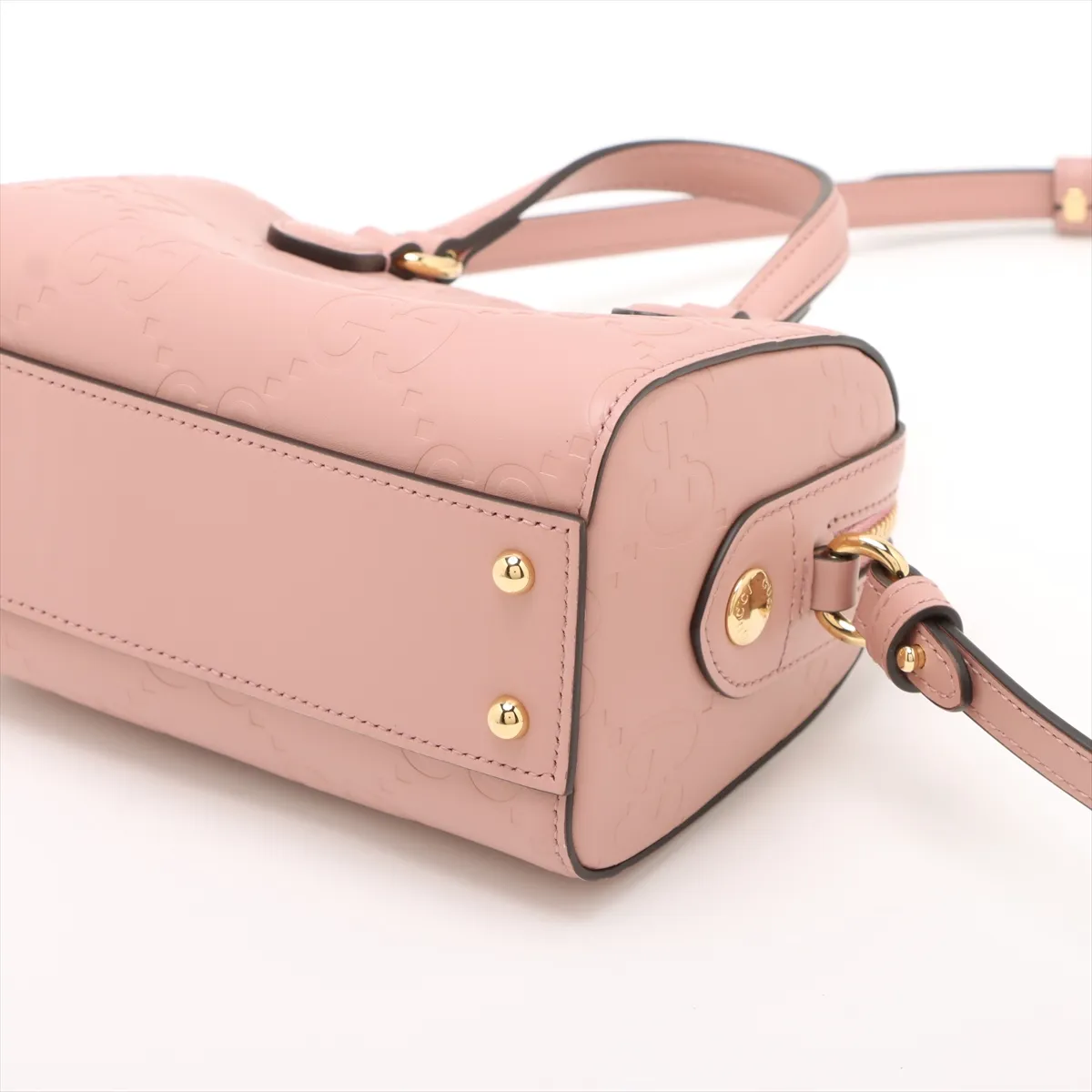 GG Super Mini Leather 2WAY Handbag Pink 790130 — view 3