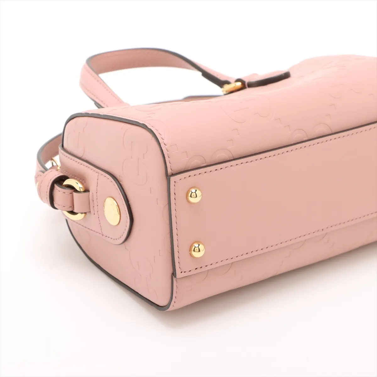 GG Super Mini Leather 2WAY Handbag Pink 790130 — view 4