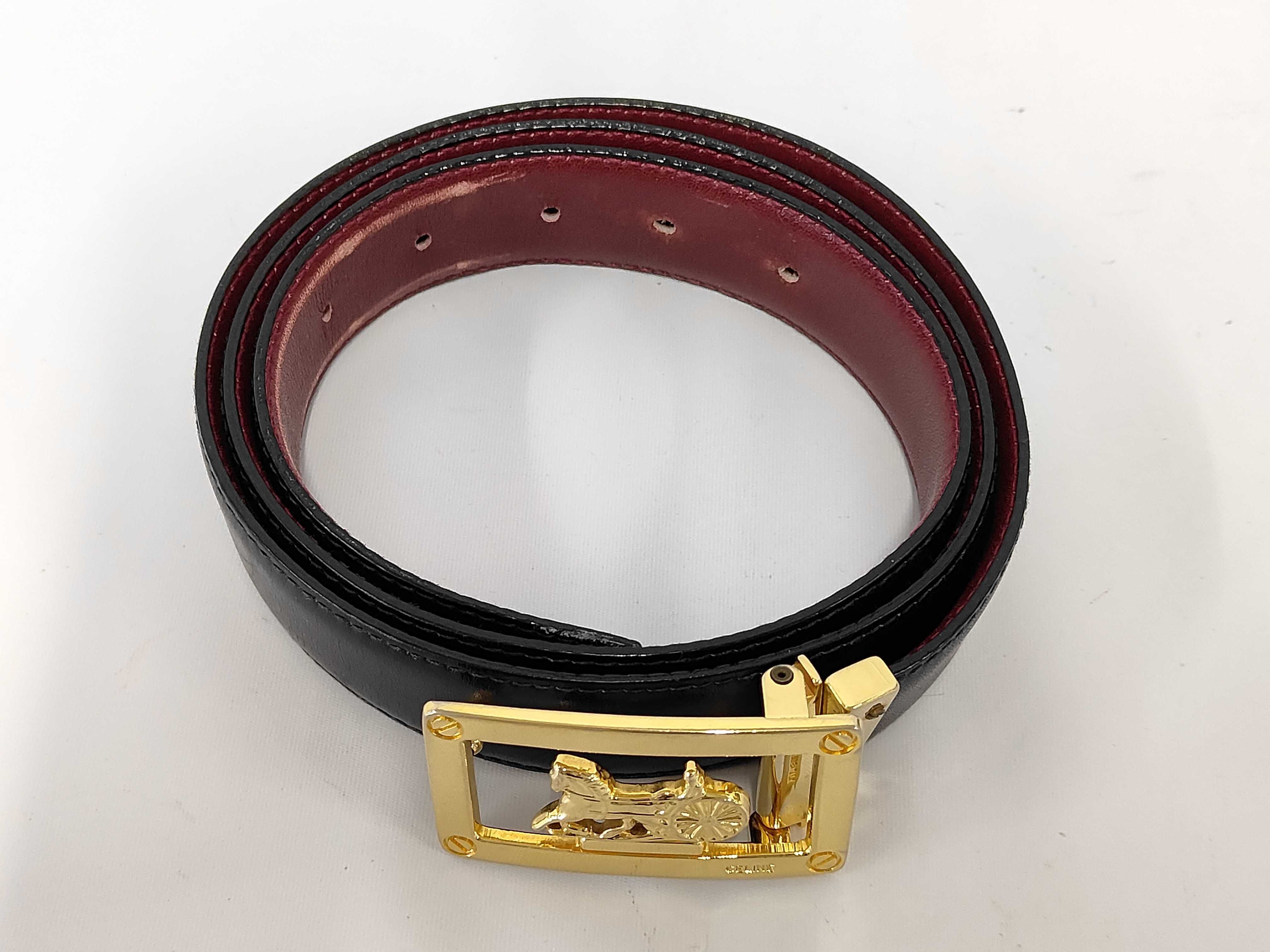 leather belt with carriage hardware. — view 3