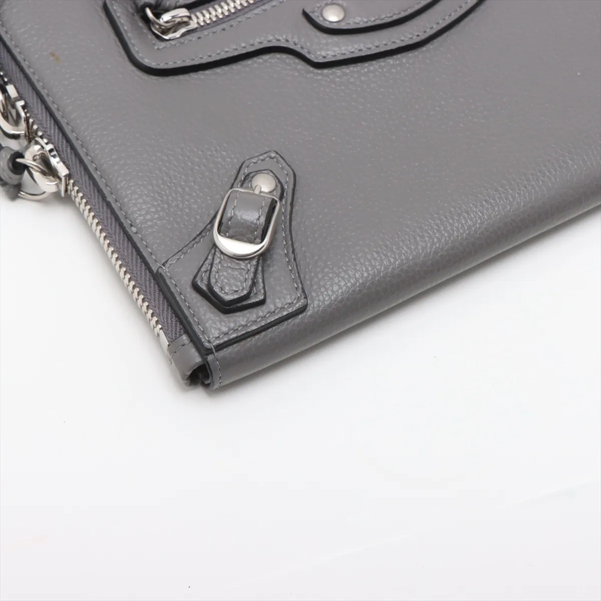 Neo Classic Leather Shoulder Bag, Gray, 644482 — view 4