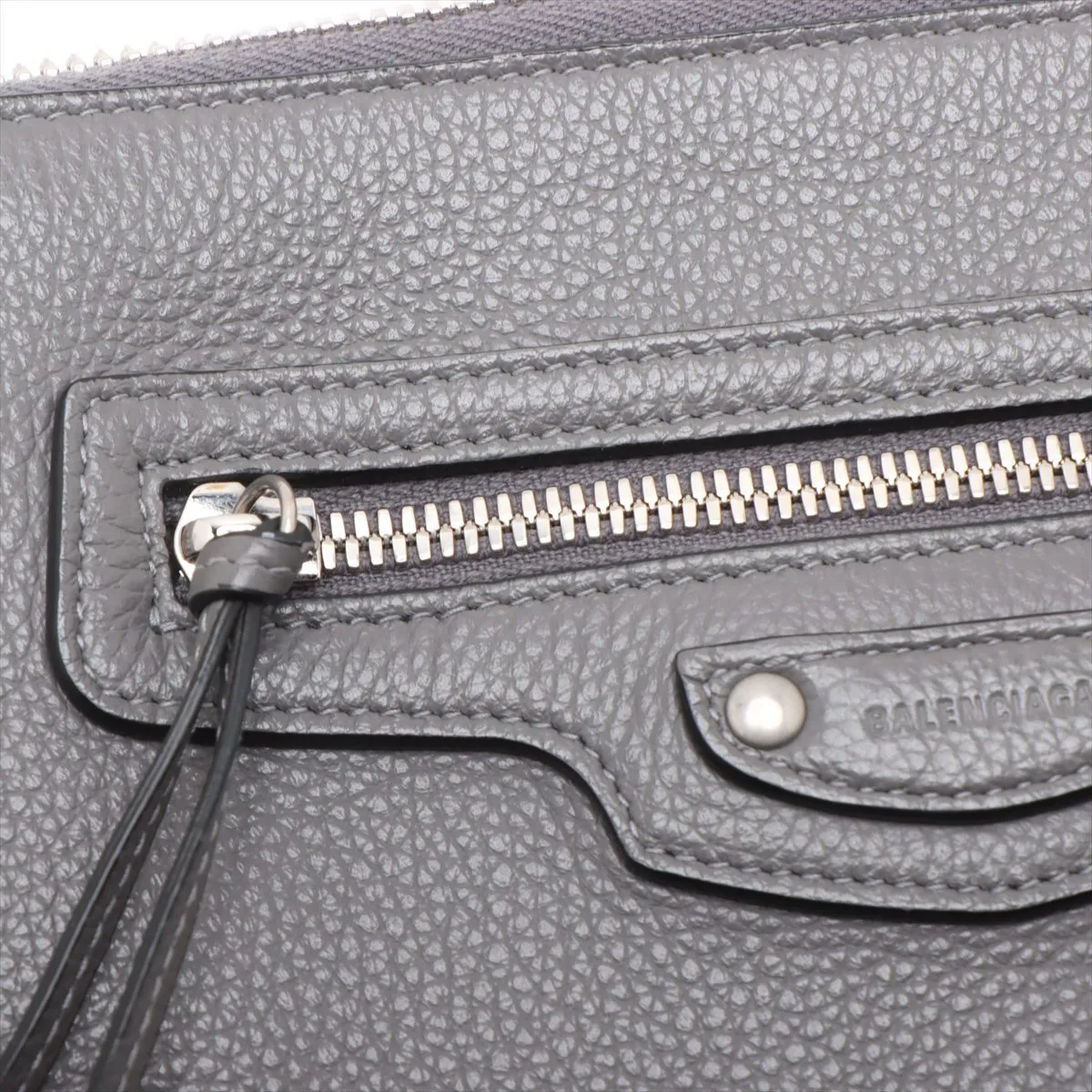 Neo Classic Leather Shoulder Bag, Gray, 644482 — view 10