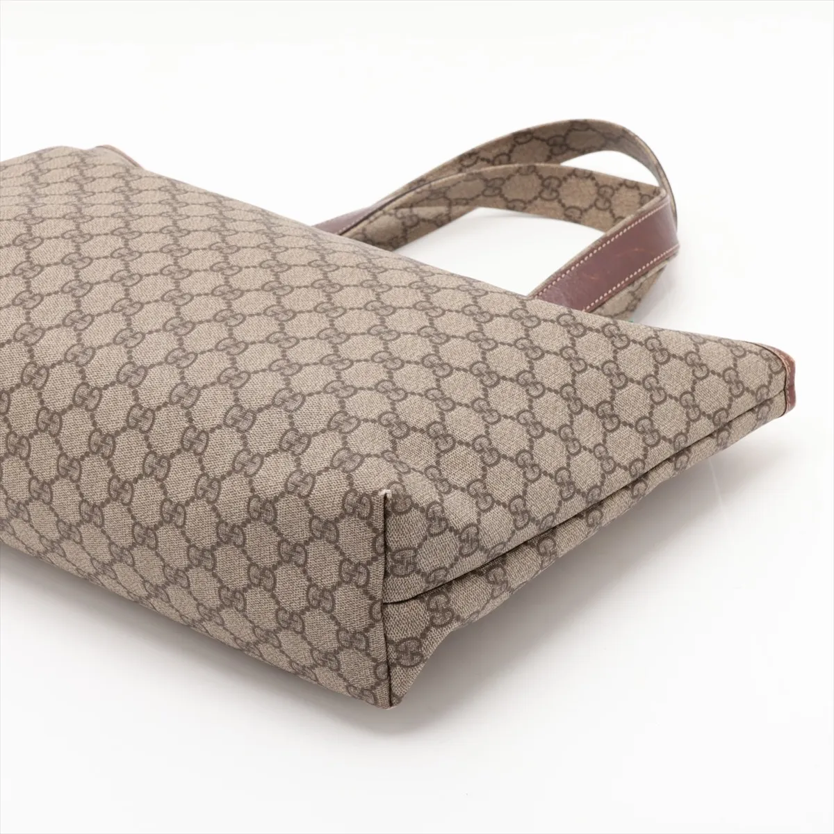 GG Supreme PVC x Leather Tote Bag, Beige x Brown, 211134 — view 3