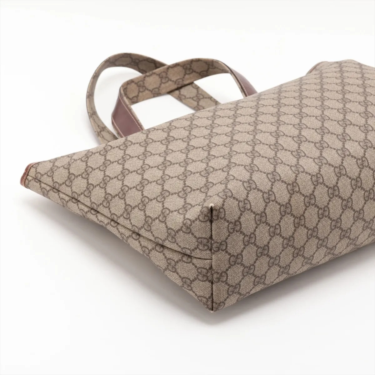 GG Supreme PVC x Leather Tote Bag, Beige x Brown, 211134 — view 4