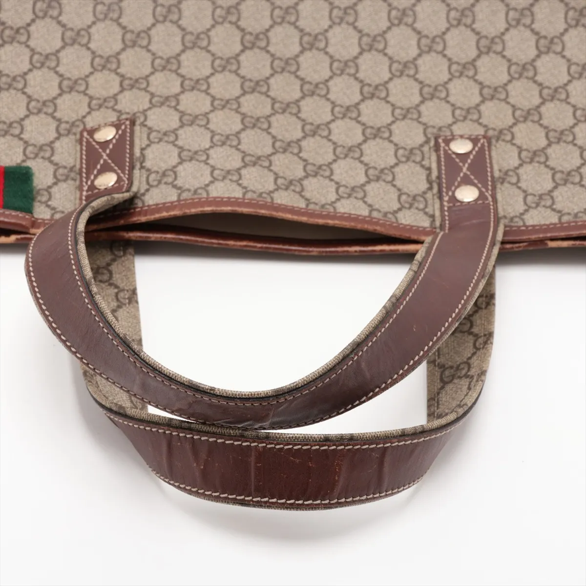 GG Supreme PVC x Leather Tote Bag, Beige x Brown, 211134 — view 5