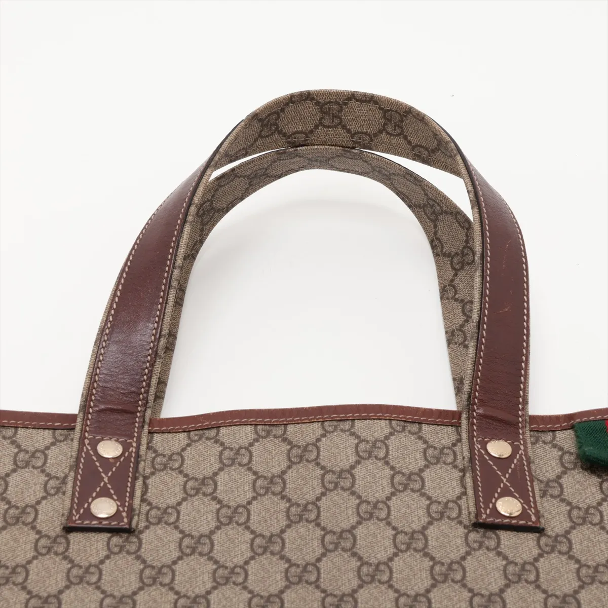 GG Supreme PVC x Leather Tote Bag, Beige x Brown, 211134 — view 6