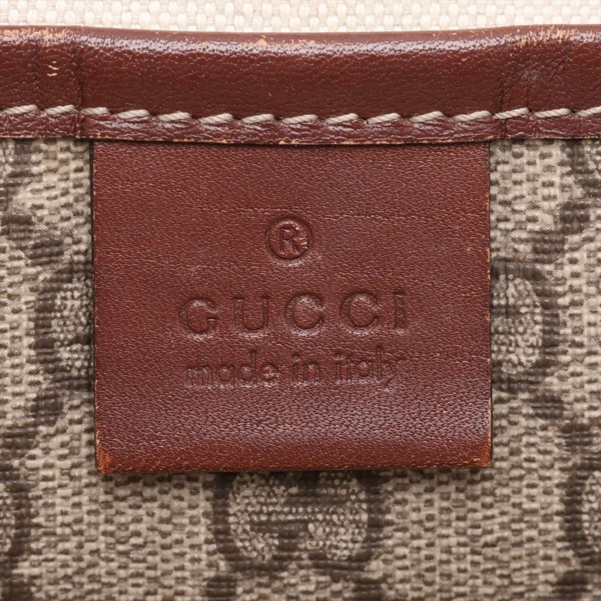 GG Supreme PVC x Leather Tote Bag, Beige x Brown, 211134 — view 9