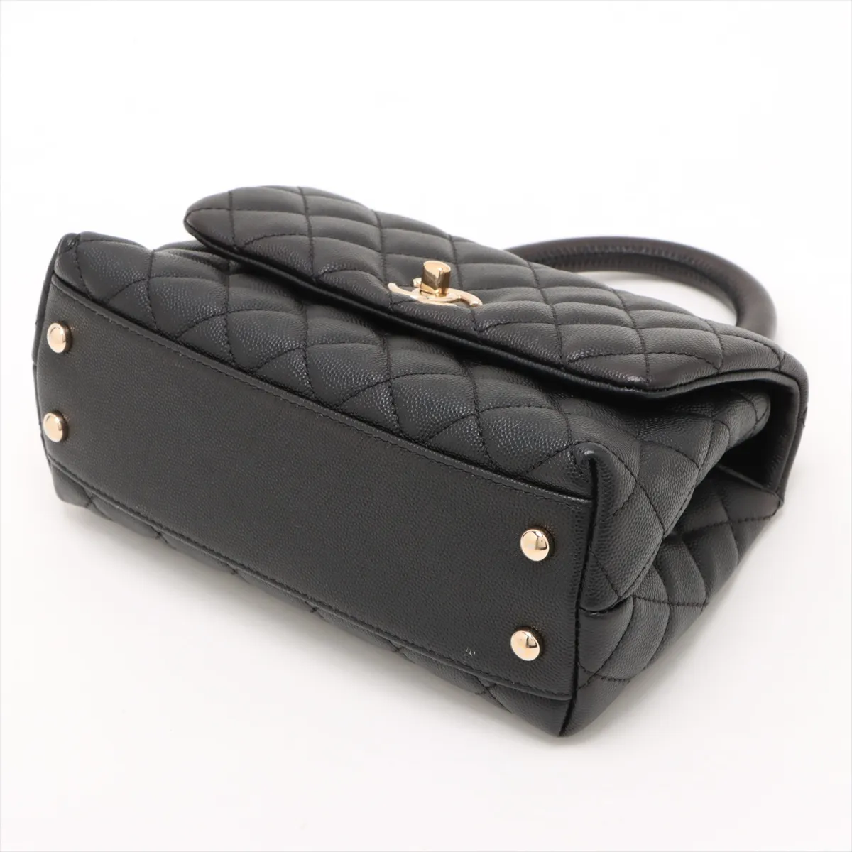 [Individually wrapped] Chanel Coco Handle 24 XS caviar skin 2WAY handbag black gold hardware 29916145 29th series A92990 — view 3