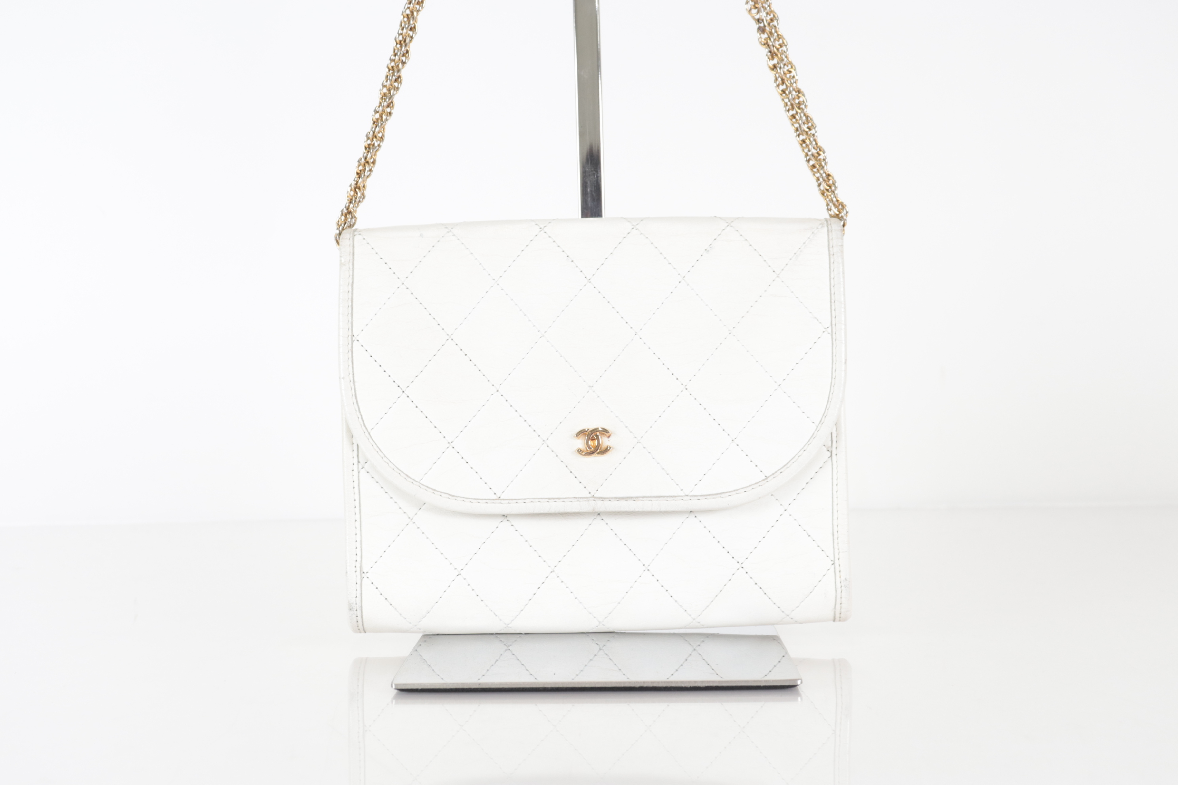 Push Lamb Mini Chain Shoulder White Shoulder Bag — view 2