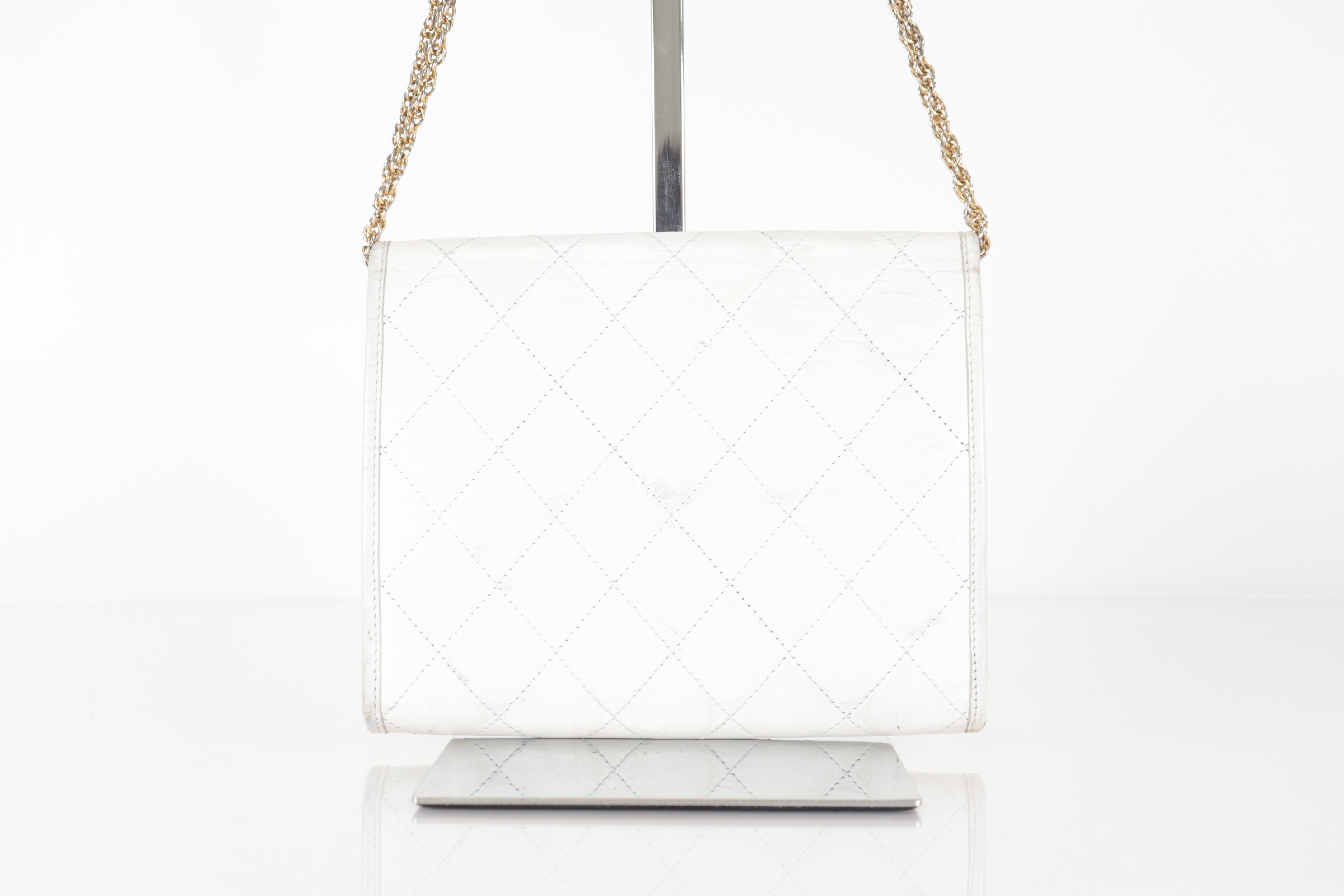 Push Lamb Mini Chain Shoulder White Shoulder Bag — view 3