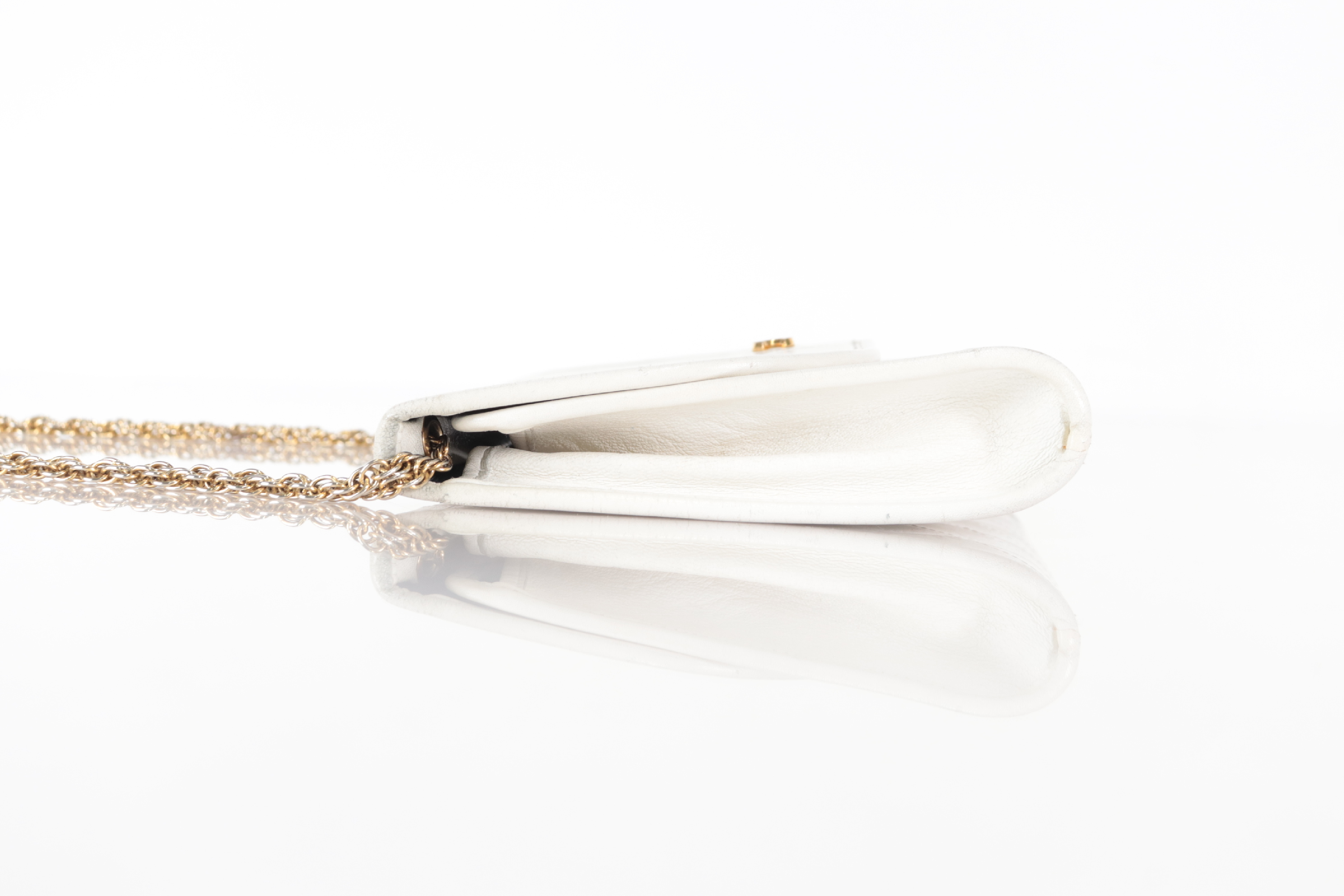 Push Lamb Mini Chain Shoulder White Shoulder Bag — view 4