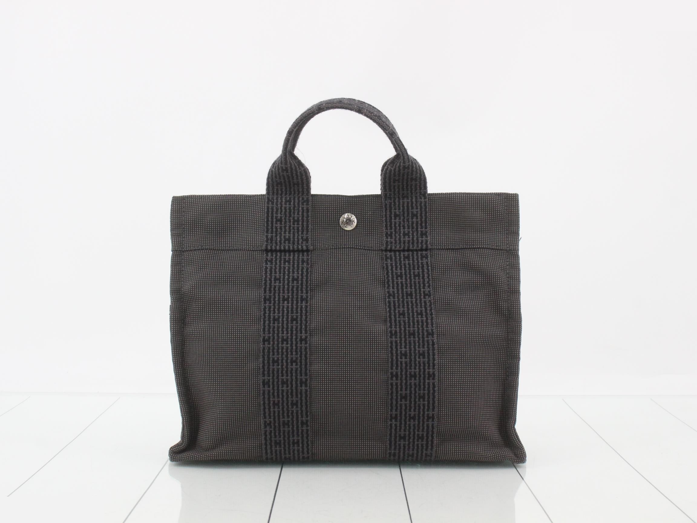 Airline PM Tote Bag, Canvas, Gray — view 2