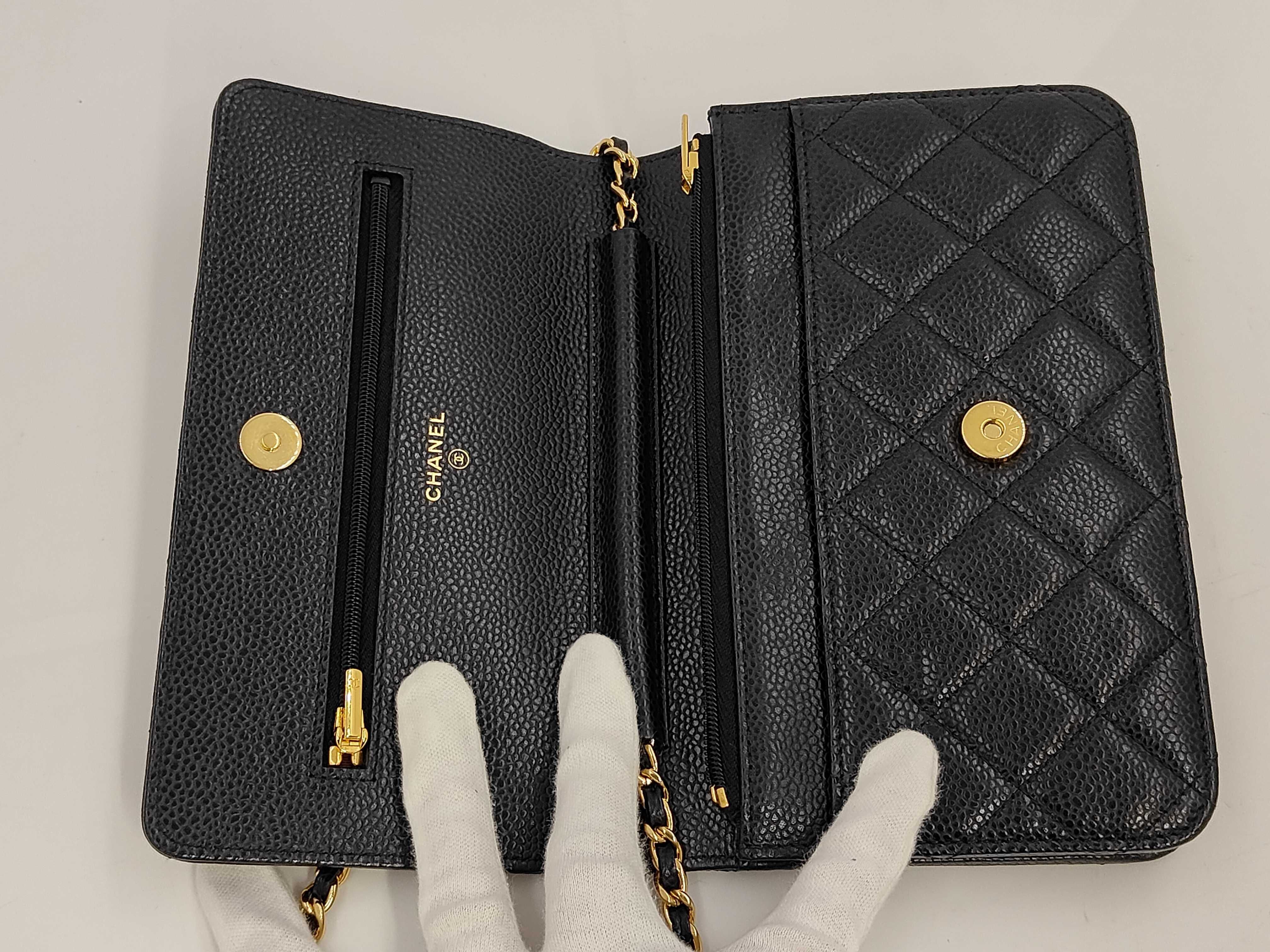 Caviar Skin Black Chain Wallet, Serial Number 29, Shoulder Bag — view 11