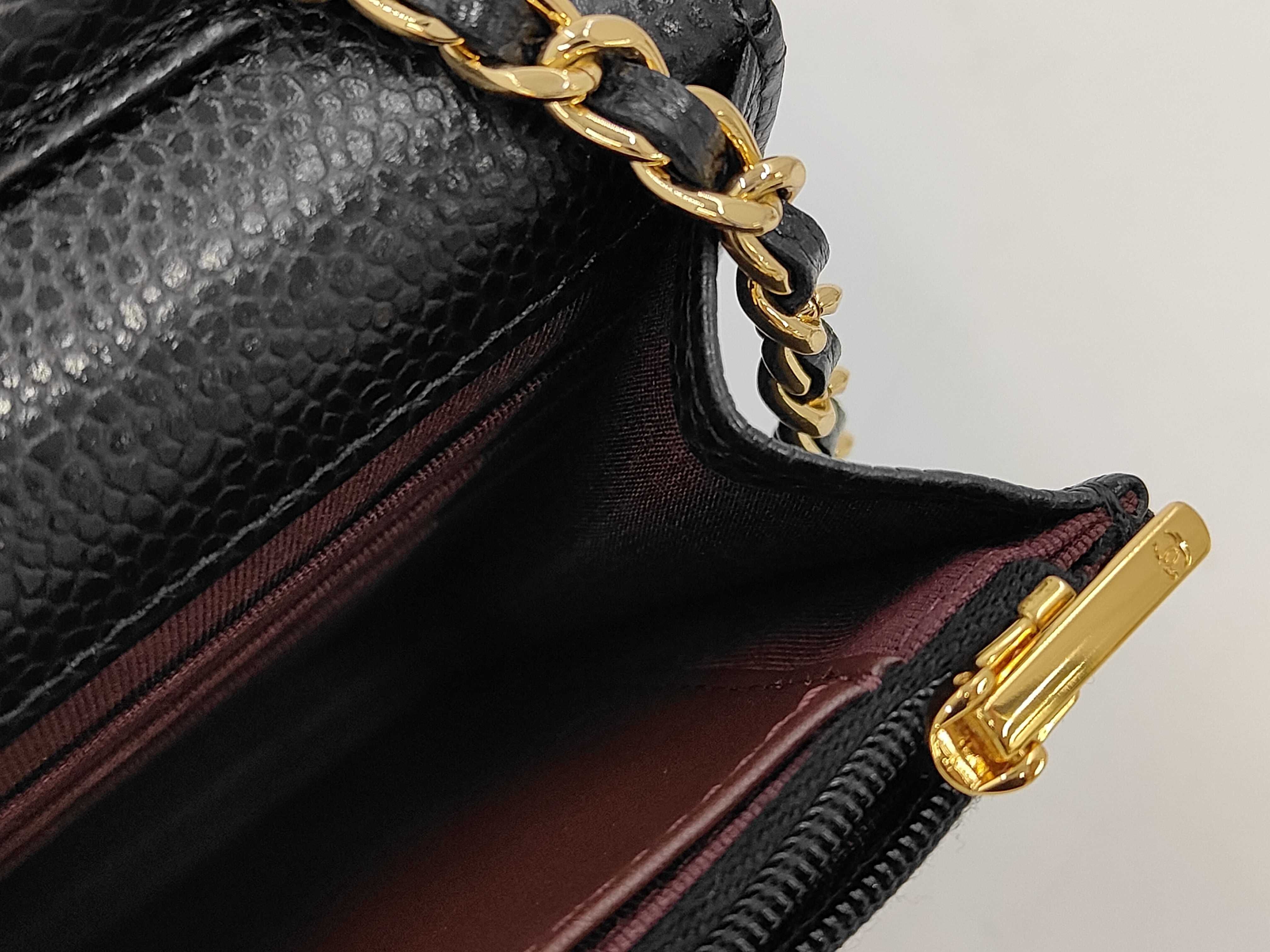 Caviar Skin Black Chain Wallet, Serial Number 29, Shoulder Bag — view 12